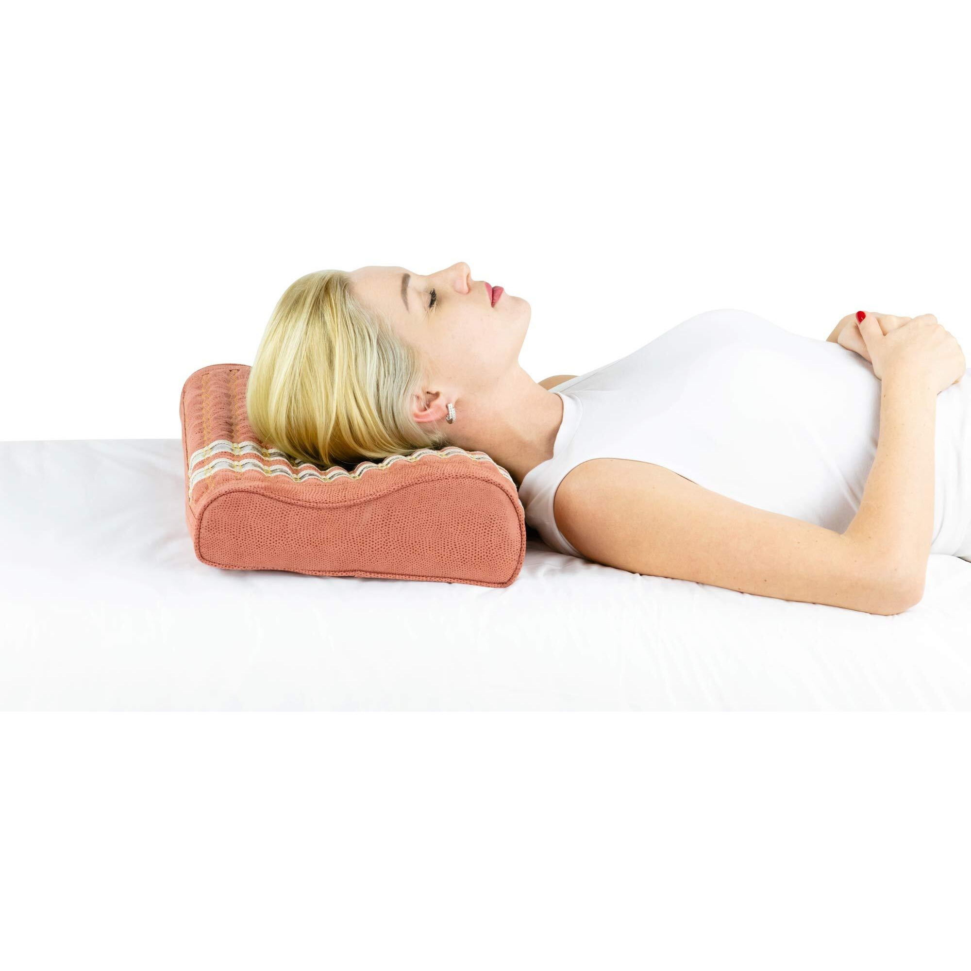 Healthyline Gemstone Therapy Pillow For Neck Pain Relief And Better Sleep - Firm Mat Filled With Amethyst  Tourmaline And Obsidian Crystals - Negative Ions