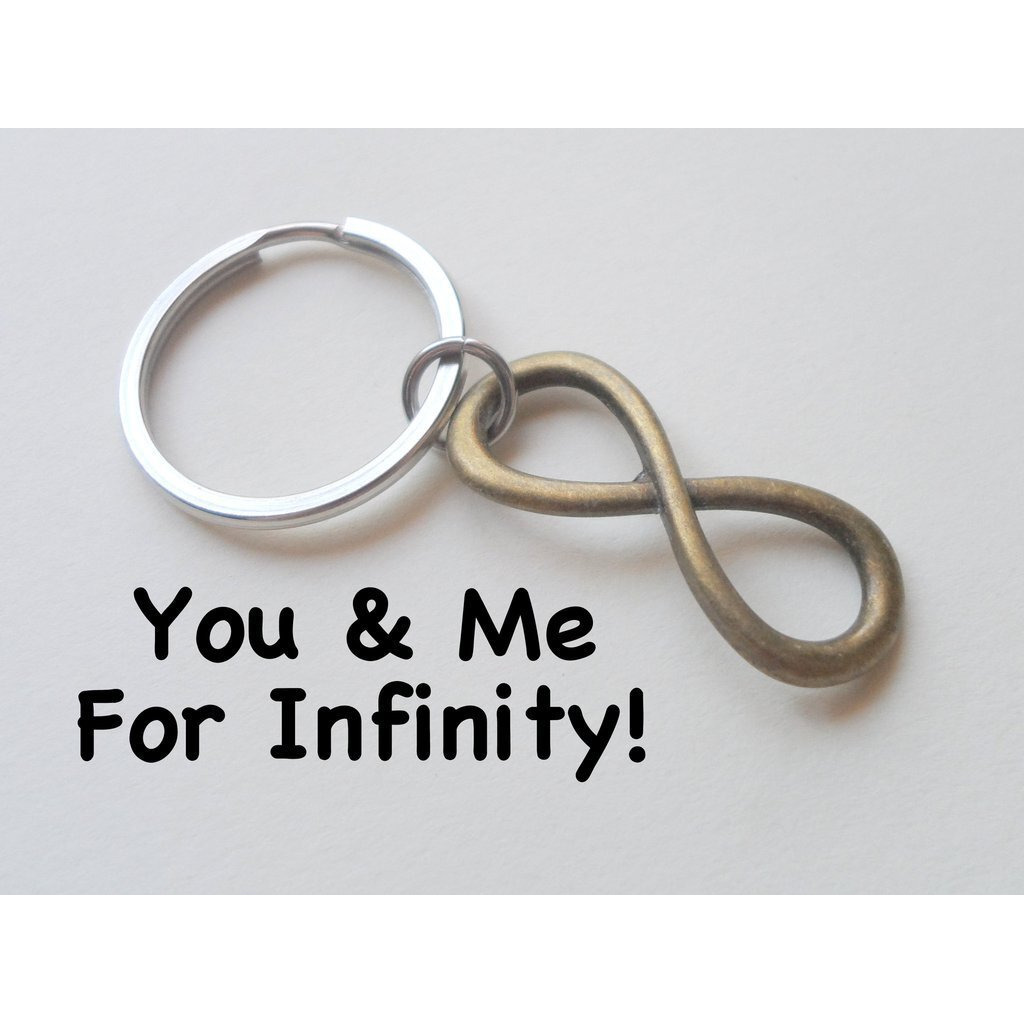 Jewelryeveryday Bronze Infinity Symbol Keychain - You And Me For Infinity 8 Year Anniversary Gift  Couples Keychain