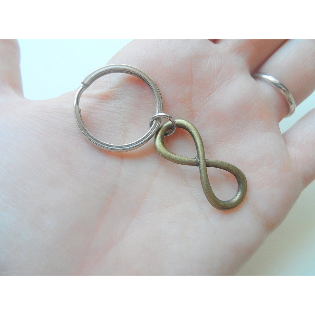 Jewelryeveryday Bronze Infinity Symbol Keychain - You And Me For Infinity 8 Year Anniversary Gift  Couples Keychain