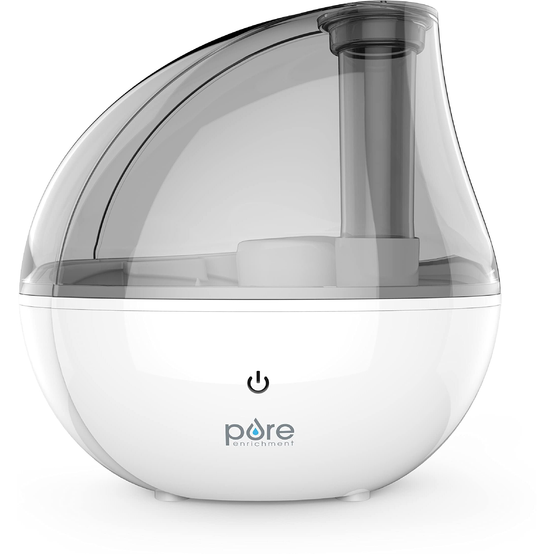Pure Enrichment Mistaire Silver Ultrasonic Cool Mist Humidifier For Bedroom  Office  Nursery & Indoor Plants - Lasts Up To 25 Hours  Whisper-Quiet Operation  Optional Night Light  & Auto Shut-Off