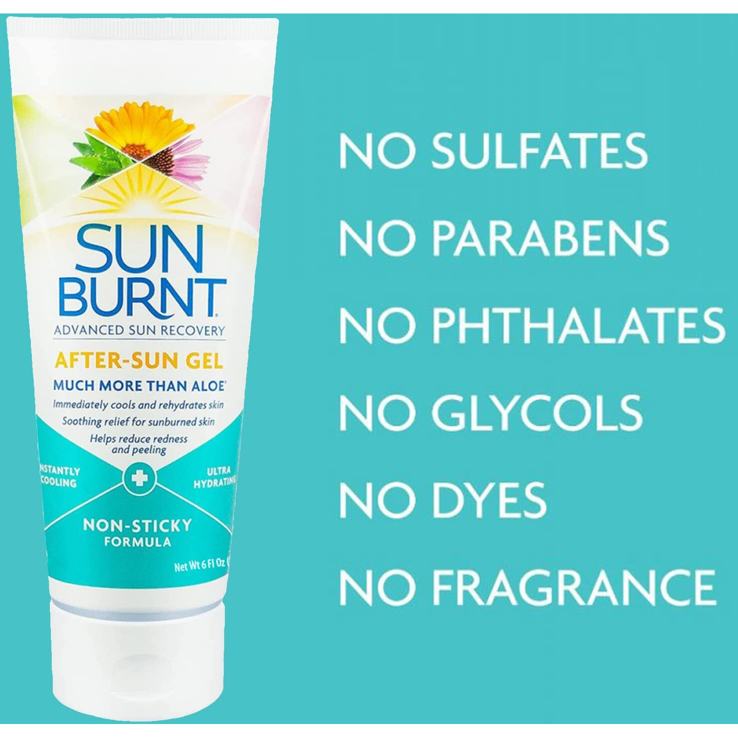 Emcw9 Ultra Hydrating Aloe Vera Gel By Sunburnt 6 Ounce Clear Sunb21006