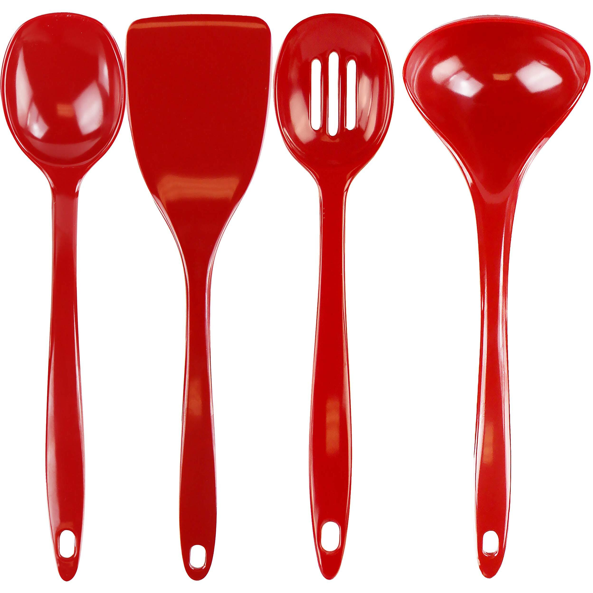 Reston Lloyd Melamine Utensil Set  4Pc  Red