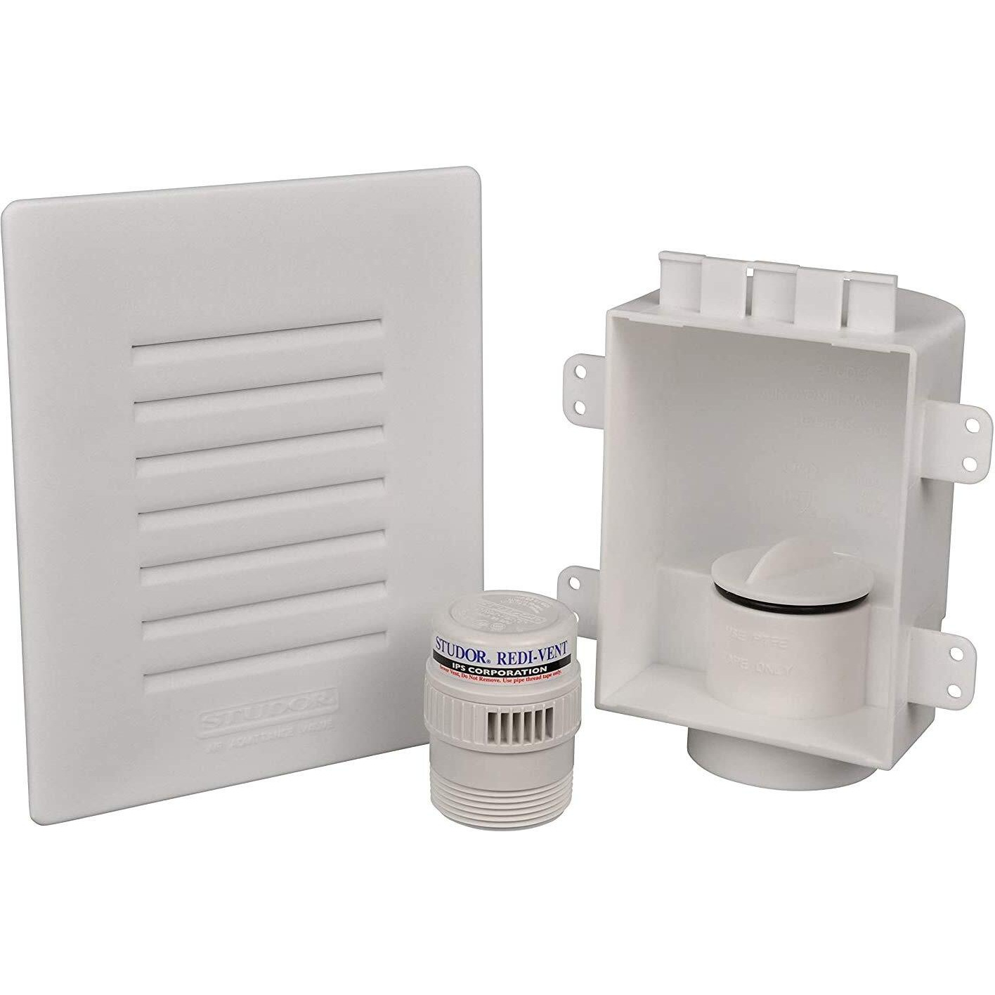 Studor 20381 Redi-Vent Air Admittance Valve With Recessed Box And Grill  White