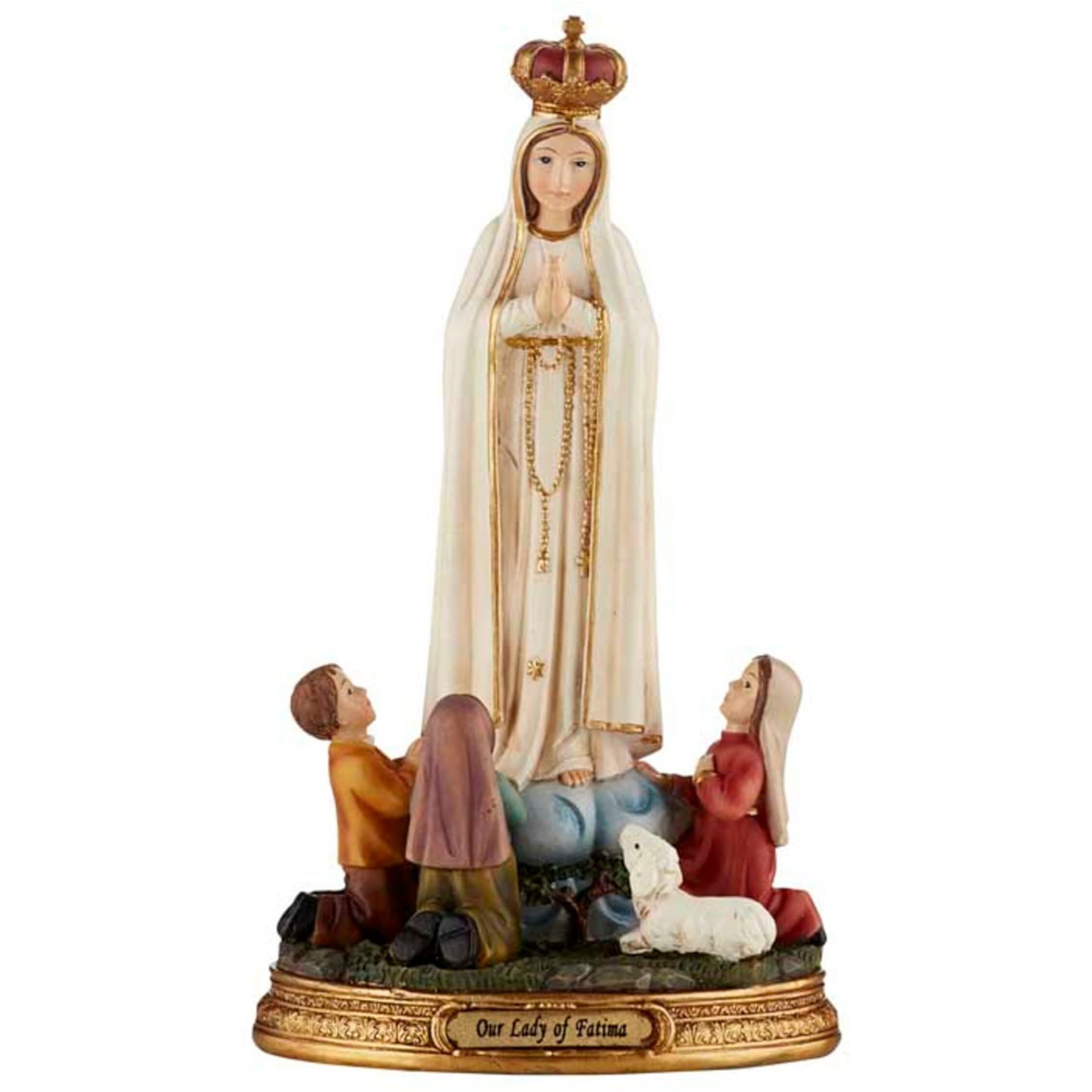 Cb Avalon Gallery 100Th Anniversary Edition Crowned Our Lady Of Fatima Figurine  8-Inch  With Children