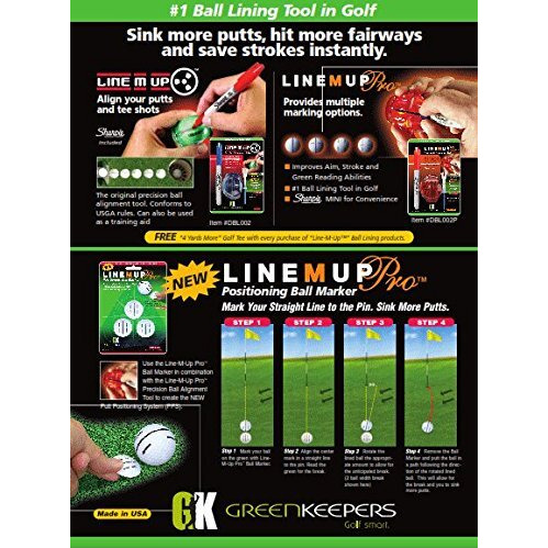 Line M Up Pro Precision Golf Ball Alignment / Identification Tool  Putt Positioning Ball Marker  & Sharpie