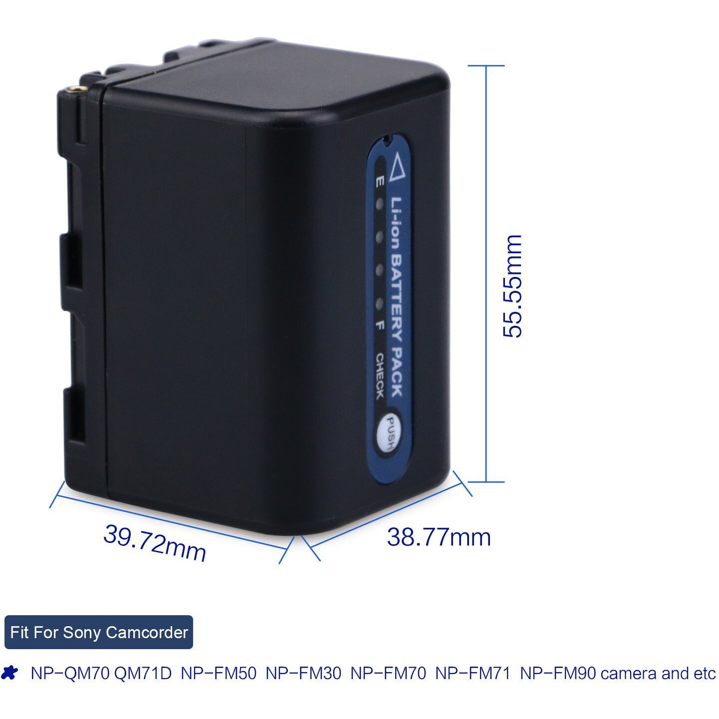 Melasta 7.2V 3000Mah Li-Ion Np-Qm71 Battery Compatible With Sony Camcorder Np-Qm70 Qm71D Np-Fm50 Np-Fm30 Np-Fm70 Np-Fm71 Np-Fm90 Camera