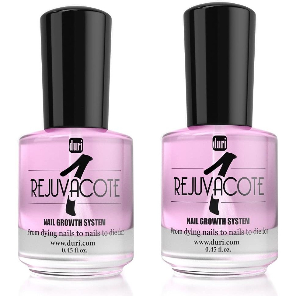 Duri Rejuvacote 1 Nail Growth System - Original Maximum Strength Formula - Nail Strengthener And Nail Growth - Base And Top Coat - Pack Of 2 - 0.45 Fl. Oz.