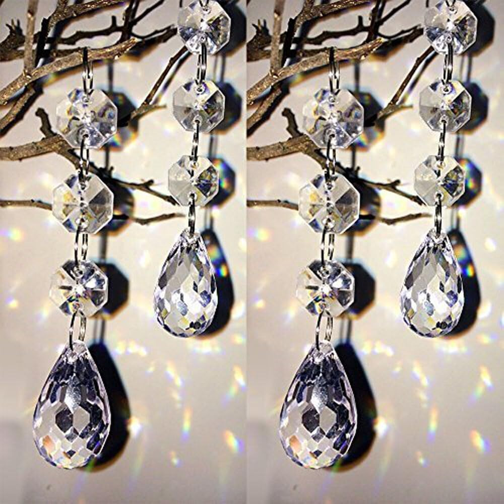 Hohiya 30 Pcs Crystal Ornaments Christmas Tree Decorations Clearance Hanging Crystals For Centerpieces Acrylic Chandelier Garland Gem Beads Taiwan Made Clear