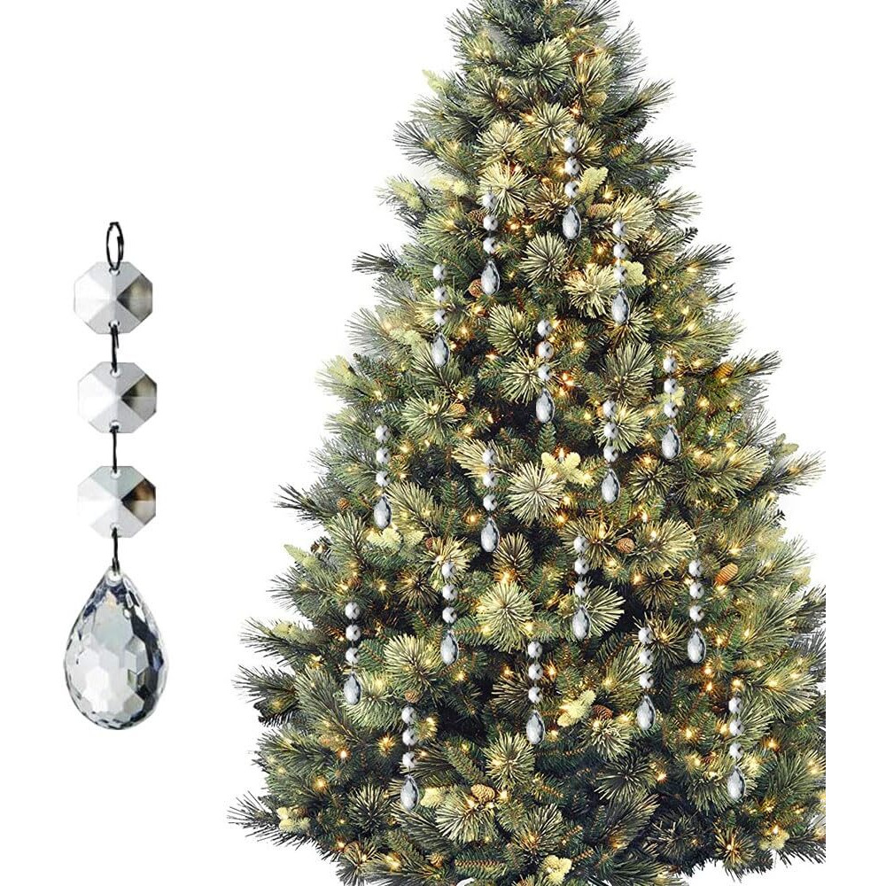 Hohiya 30 Pcs Crystal Ornaments Christmas Tree Decorations Clearance Hanging Crystals For Centerpieces Acrylic Chandelier Garland Gem Beads Taiwan Made Clear