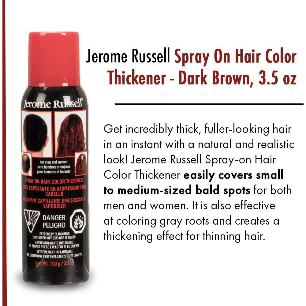 Jerome Russell Hair Color Thickener For Thinning Hair  Dark Brown  3.5 Ounce