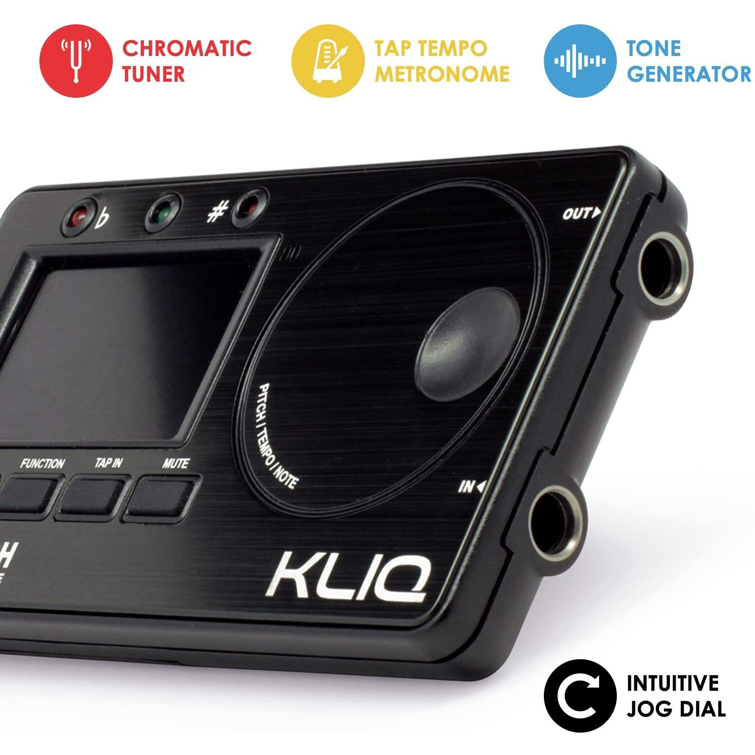 Kliq Metropitch - Metronome Tuner For All Instruments - With Guitar  Bass  Violin  Ukulele  And Chromatic Tuning Modes (Metropitch  Black)