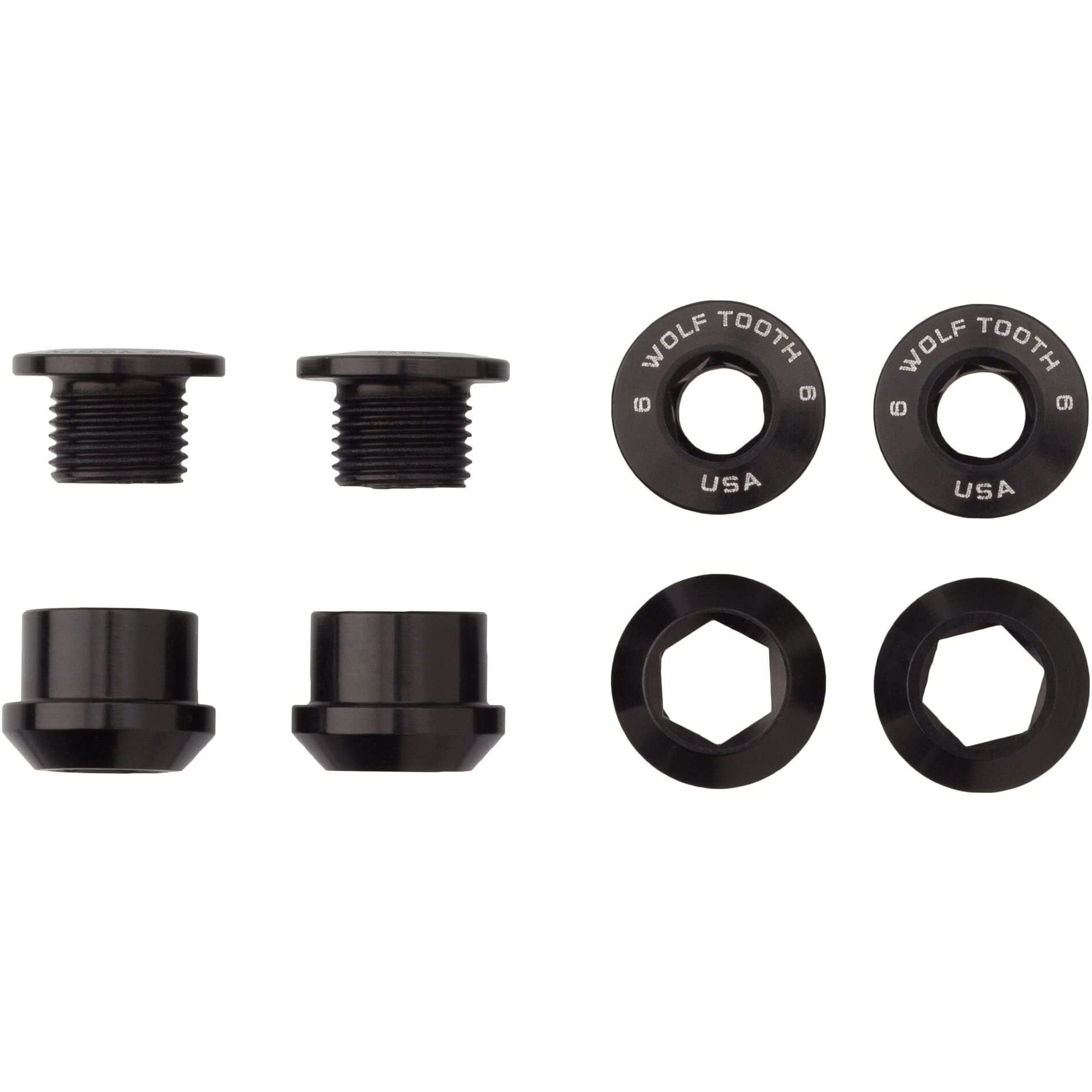 Wolf Tooth Components Set Of 4 Chainring Bolts+Nuts For Single-Ring (1X) Drivetrains