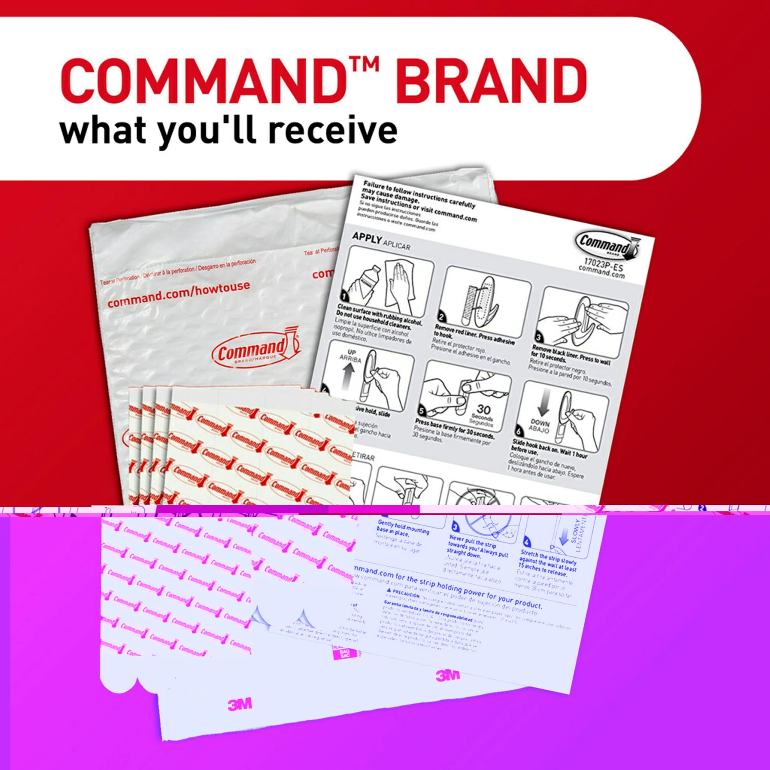 Command Large Refill Adhesive Strips  Damage Free Hanging Wall Adhesive Strips For Large Indoor Wall Hooks  No Tools Removable Adhesive Strips For Living Spaces  20 White Command Strips