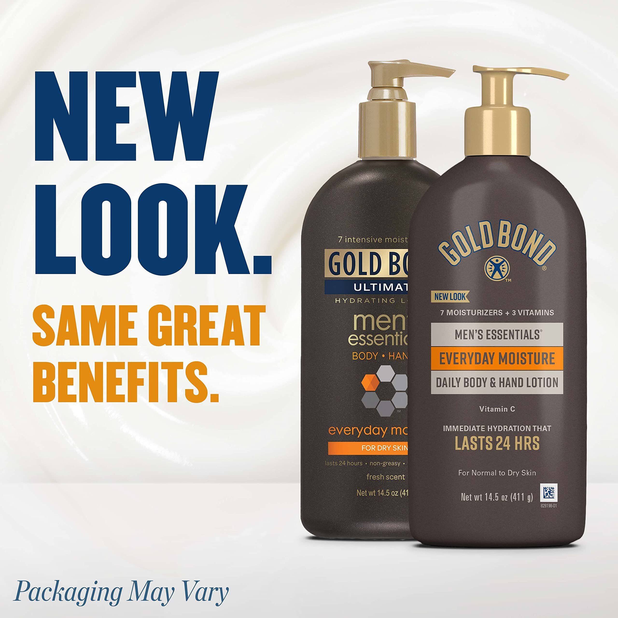Gold Bond Men's Essentials Everyday Moisture Daily Body & Hand Lotion  14.5 Oz.  With Vitamin C