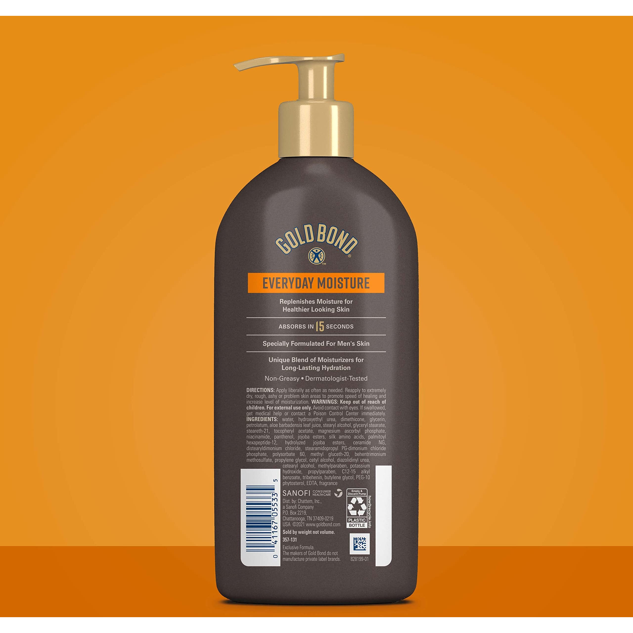 Gold Bond Men's Essentials Everyday Moisture Daily Body & Hand Lotion  14.5 Oz.  With Vitamin C