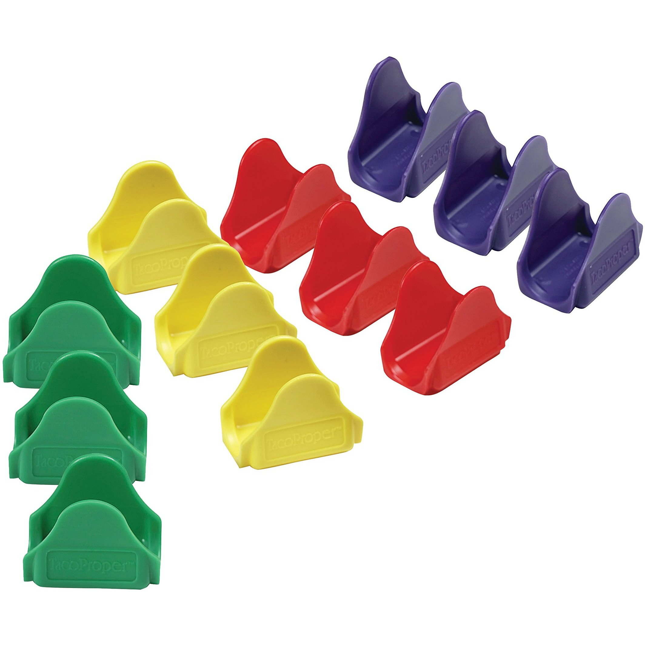 Tacoproper Proper Fiesta Pak  Set Of 12 Taco Holders  1.75 X 1-Inch  12-Pack  Multicolored