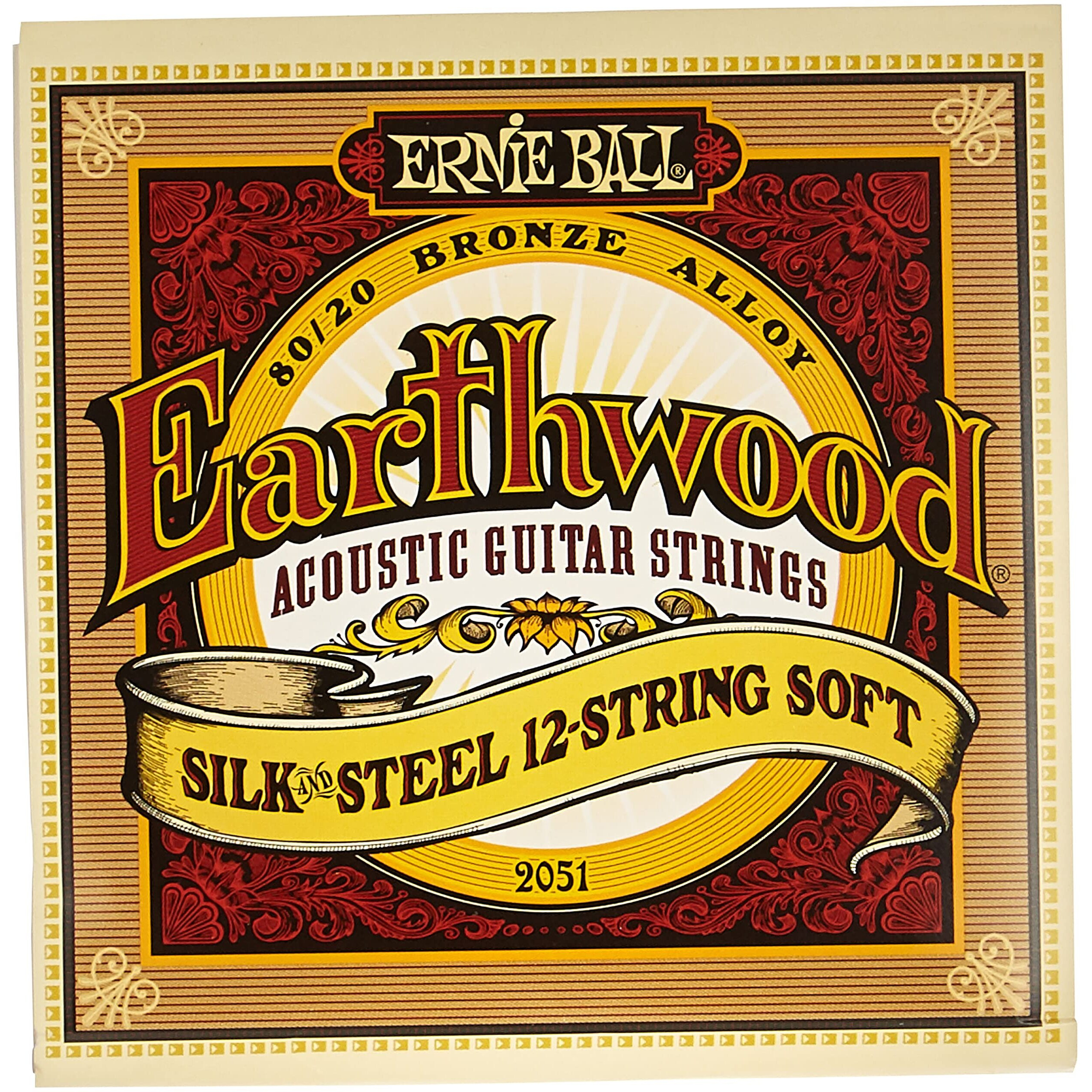 Ernie Ball Earthwood Silk And Steel 12-String Soft Acoustic Guitar Strings  9-49 Gauge (P02051)