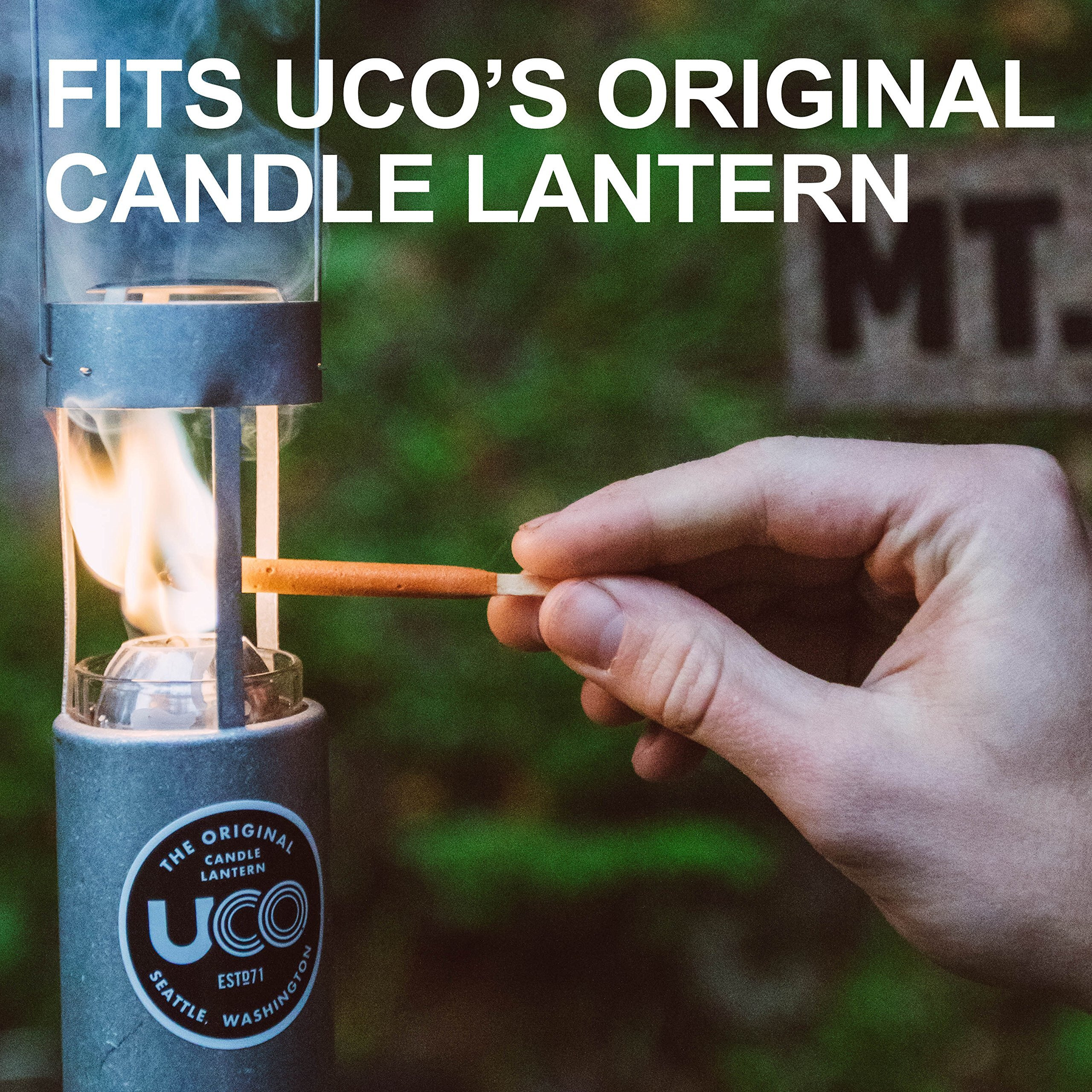 Official Uco 12-Hour White Candles For Uco Candle Lanterns  Clean Burning  Lead-Free  Non-Scented  3.5-Inch  20-Pack
