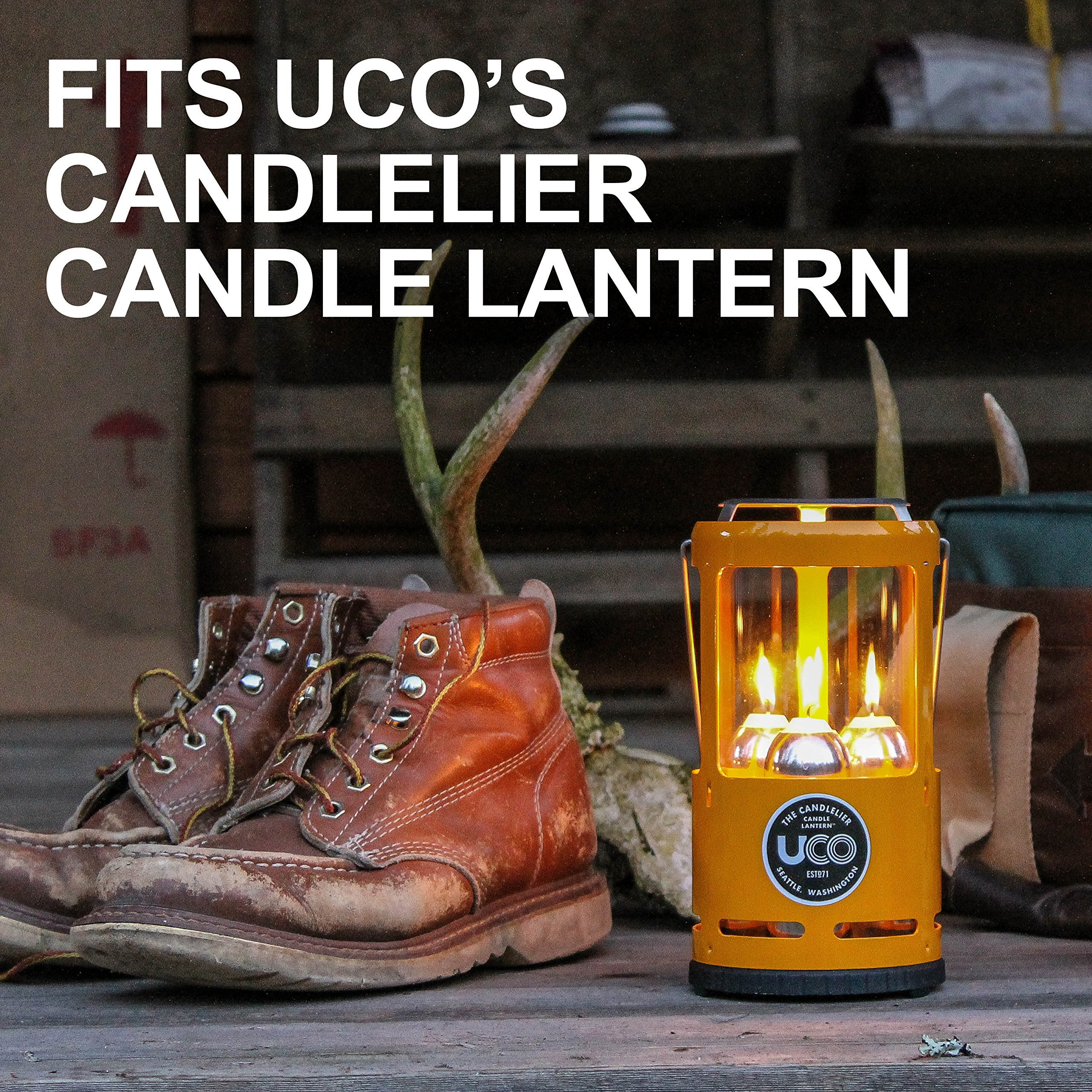 Official Uco 12-Hour White Candles For Uco Candle Lanterns  Clean Burning  Lead-Free  Non-Scented  3.5-Inch  20-Pack