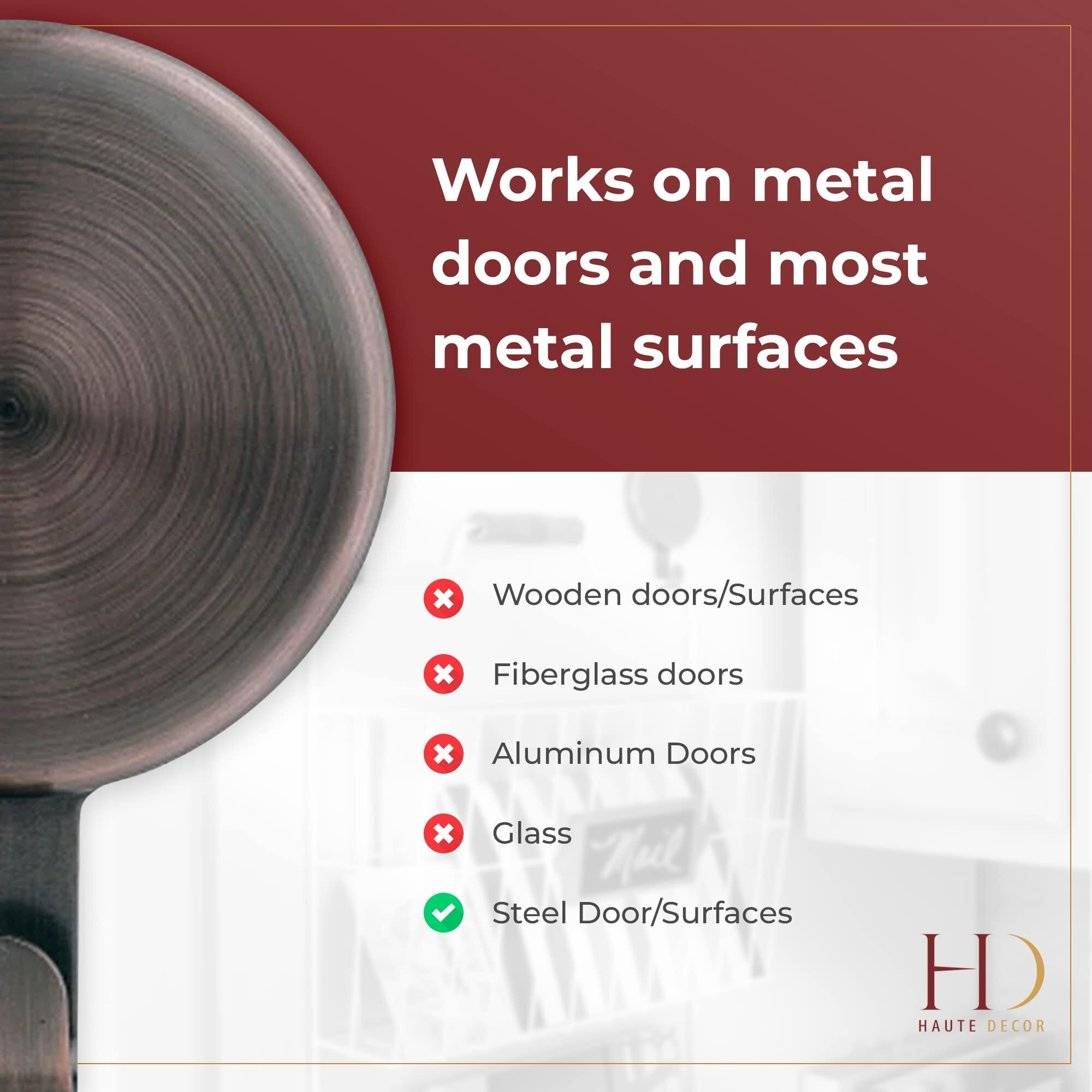 Haute Decor Attractmagnetic Wreath Hanger (Oil-Rubbed Bronze  1-Pack) - Magnetic Wreath Hanger For Metal Doors Or Surfaces