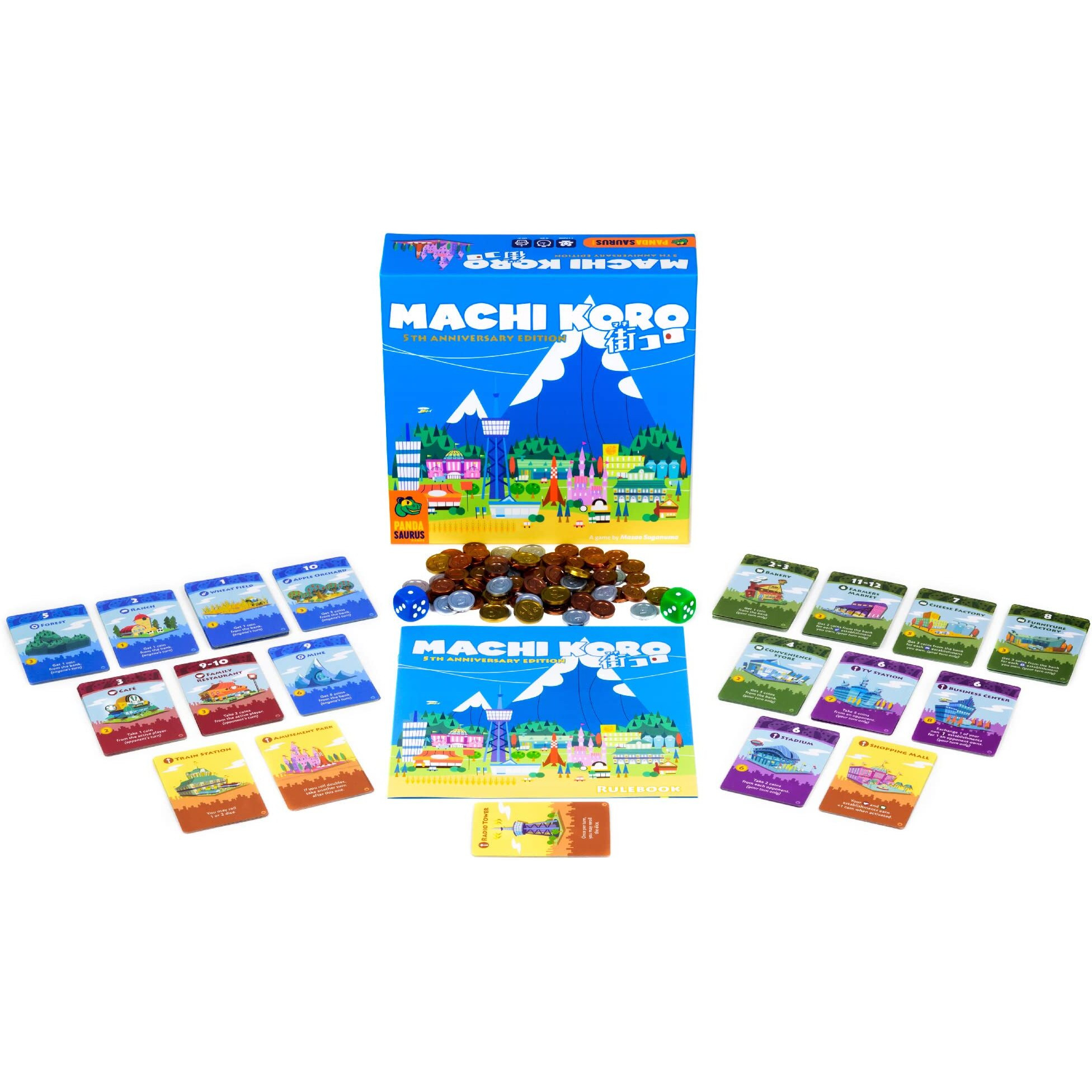 Machi Koro Board Game The Ultimate City-Building Game Fast-Paced Dice Rolling Strategy Game For Kids And Adults  Ages 8+  2-4 Players  30 Minute Playtime  Made By Pandasaurus Games