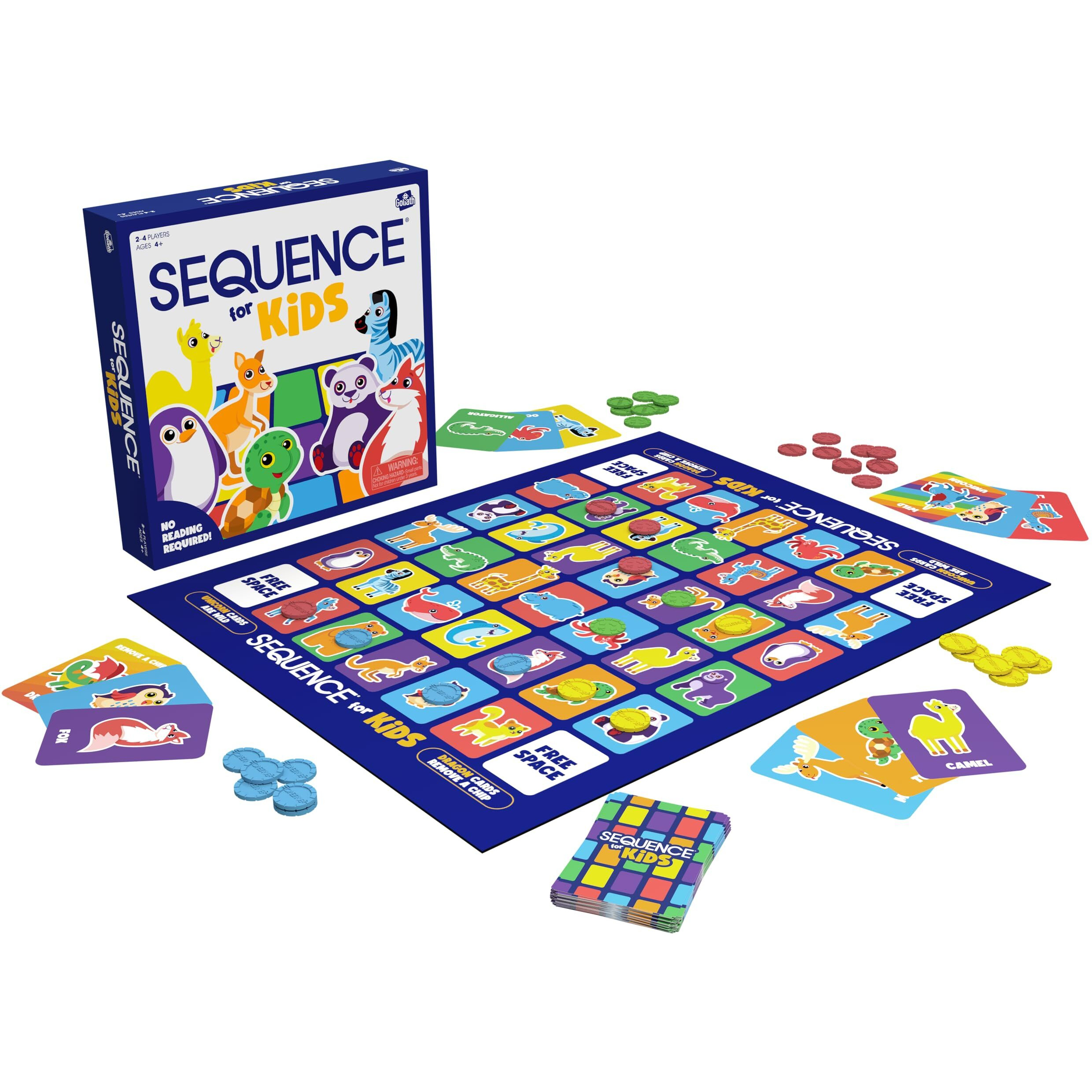 Sequence For Kids -- The 'No Reading Required' Strategy Game By Jax And Goliath  Multi Color  11 Inches (2-4 Players) (Packaging May Vary)