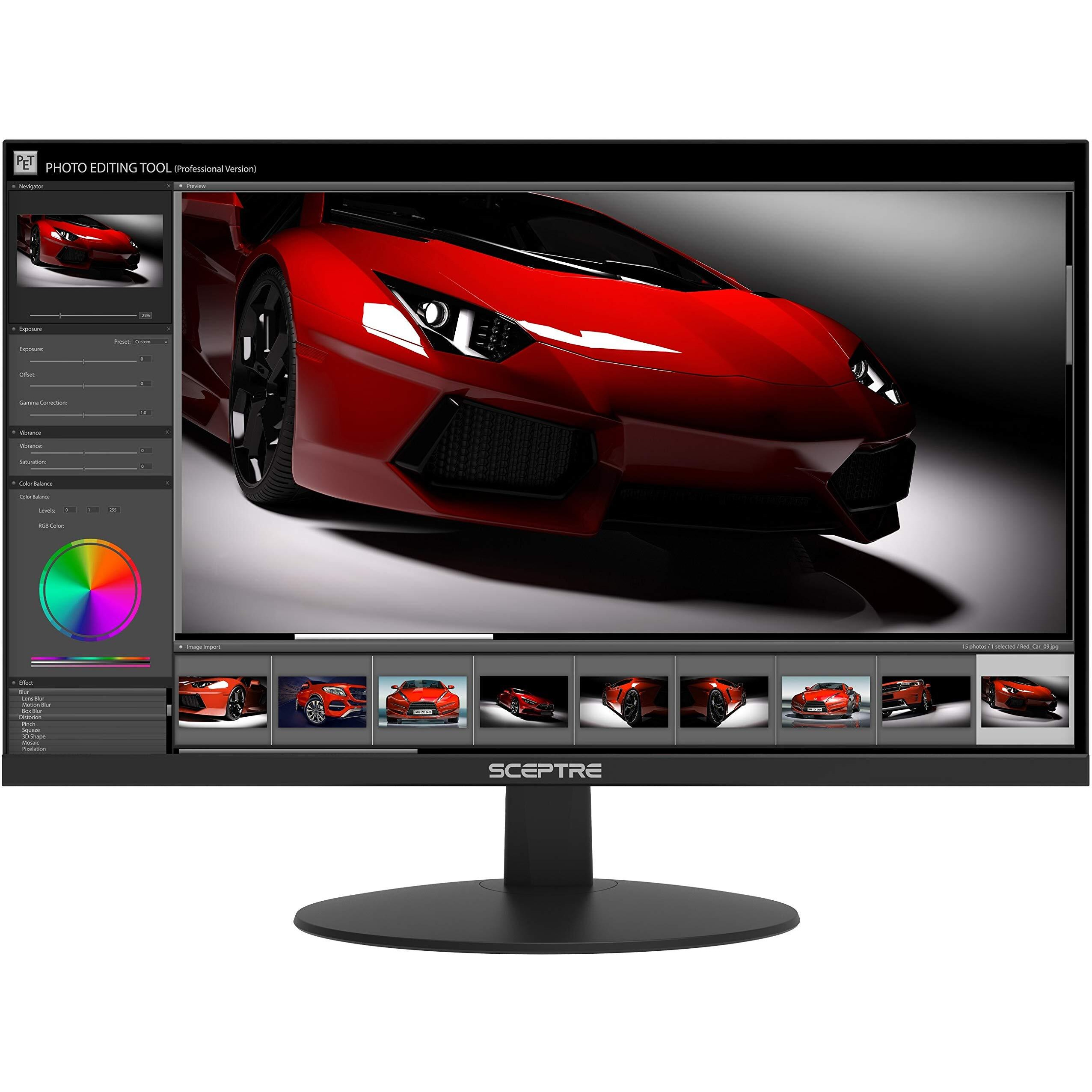 Sceptre 20 Inch 1600X900 75Hz Led Hd Monitor Hdmi Vga Build-In Speakers  Brushed Black 2019 (E205W-16009A)