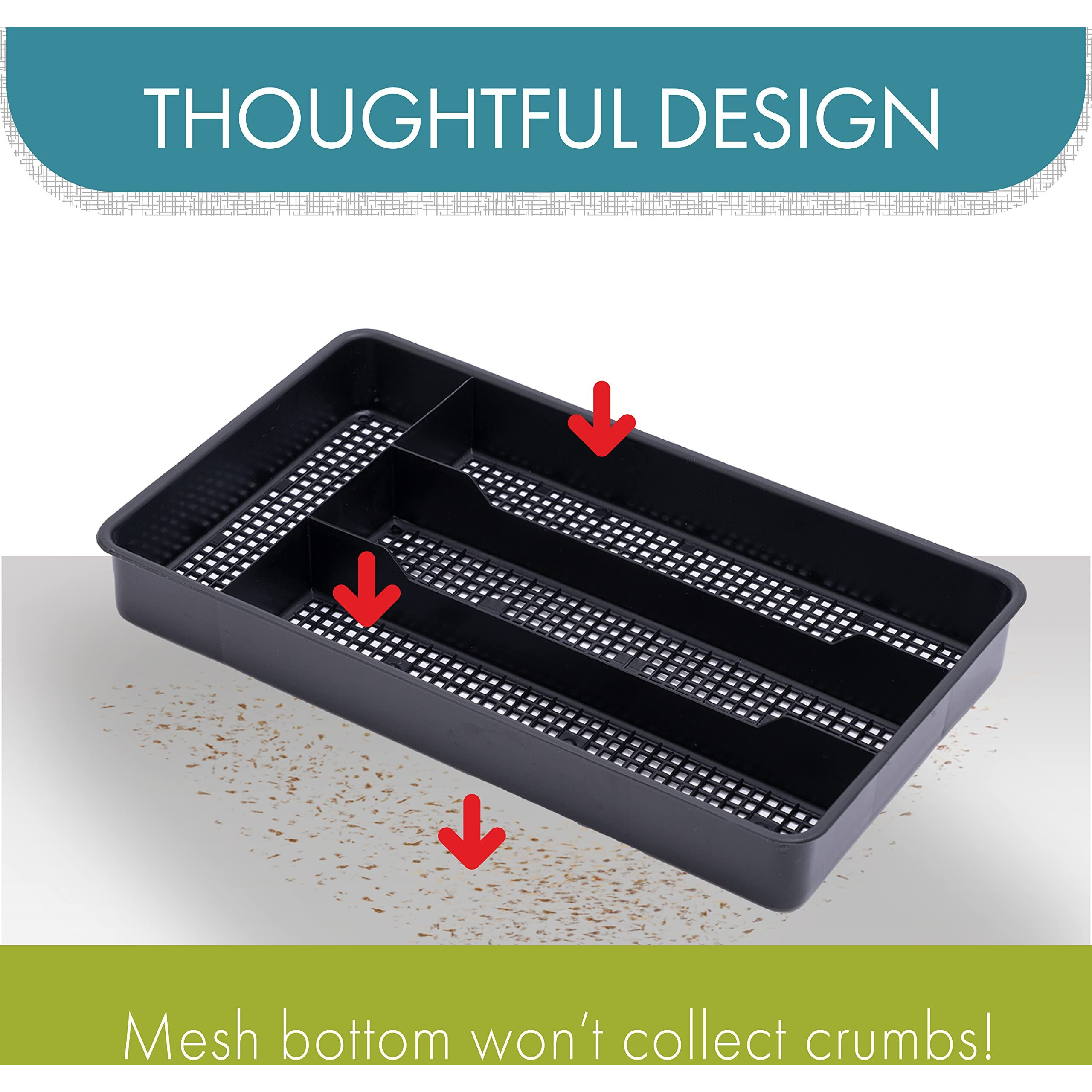 Dial Industries Small Cutlery  Utensil  Silverware Kitchen Drawer Organizer Tray  White