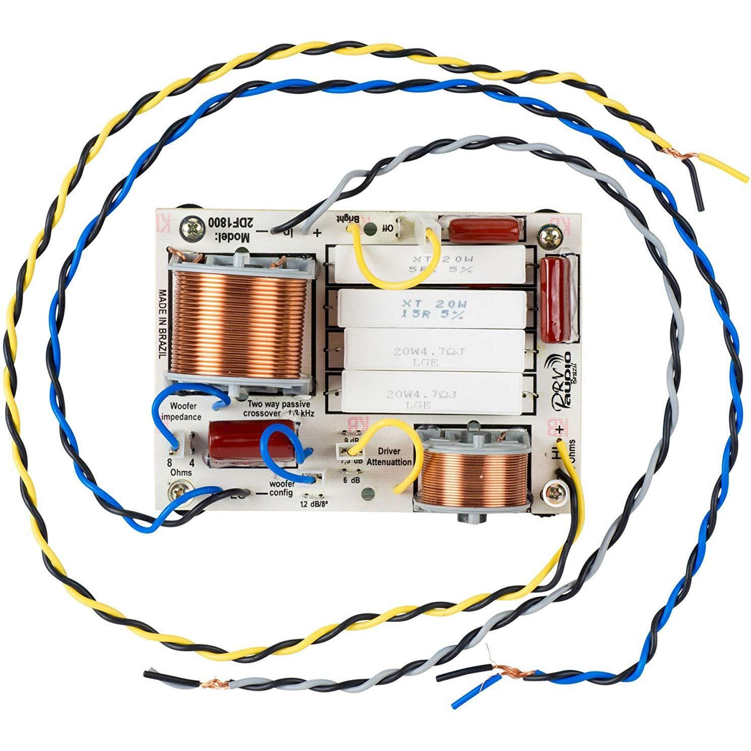 Prv Audio 2Df1800 Two-Way Crossover Board 1800Hz With Driver Attenuation 8 Ohms