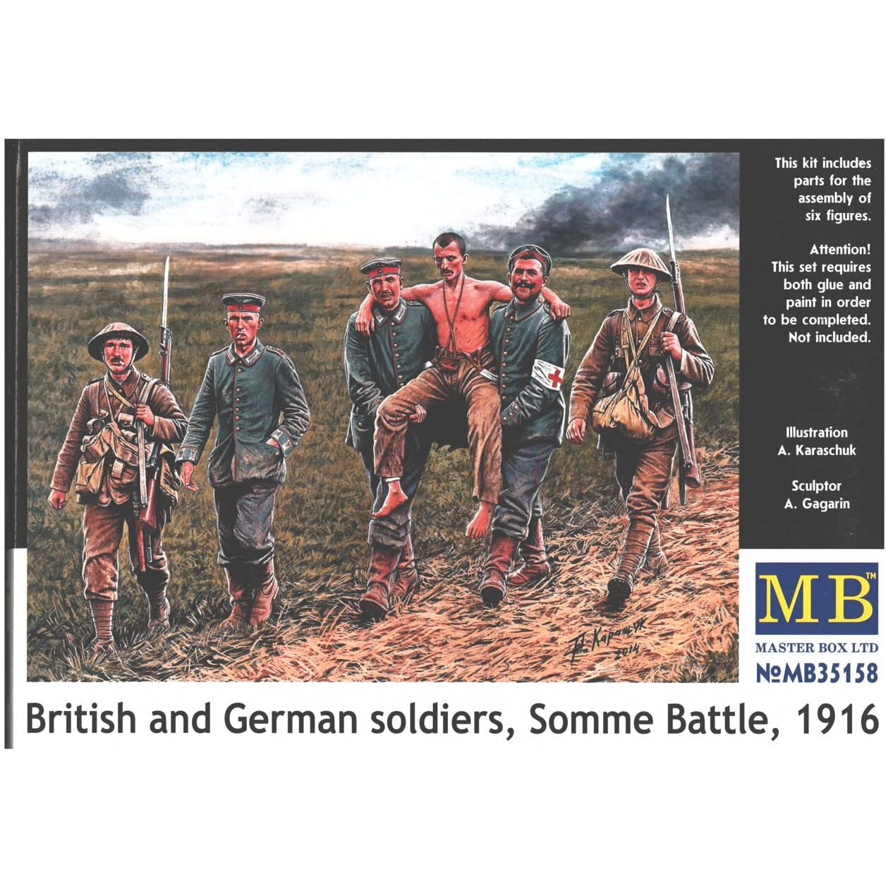 Master Box Models "&quotBritish And German Soldiers  Somme Battle 1916"" - 6 Figures Set (1/35 Sclae)