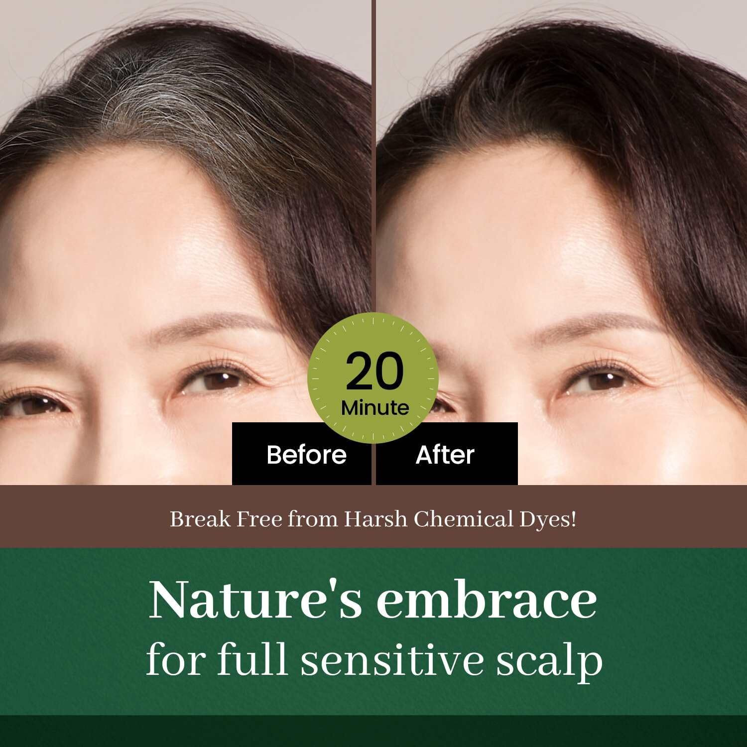 Dongsung Herb Speedy Color Cream (Natural Black  1 Pack) Ppd Free  Ammonia Free  Vegan Hair Dye Contains Sun Protection Odorless No More Eye And/Or Scalp Irritations From Coloring For Sensitive Scalp