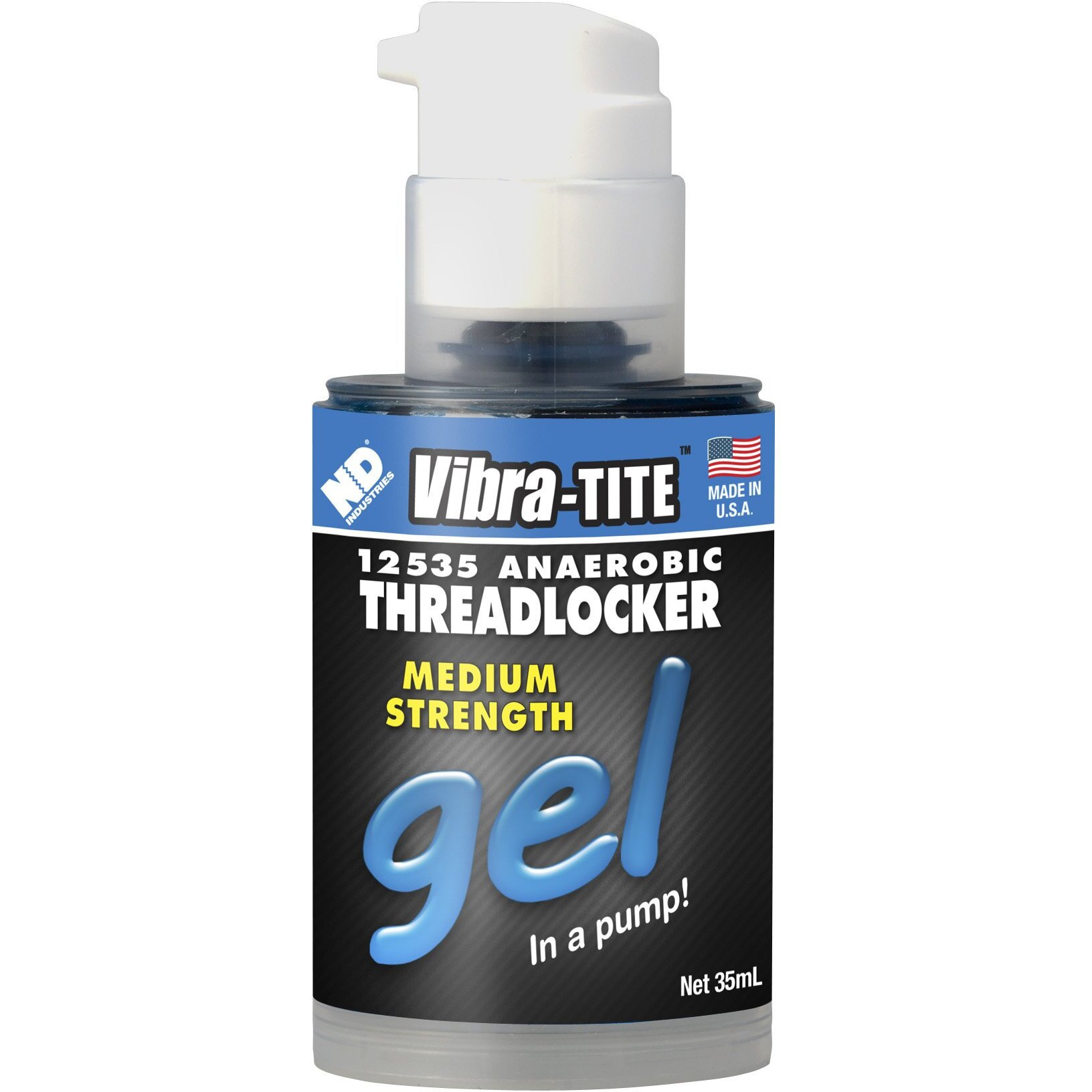 Vibra-Tite - 12535 125 Removable Medium Strength Gel Anaerobic Threadlocker  35 Ml Pump  Blue