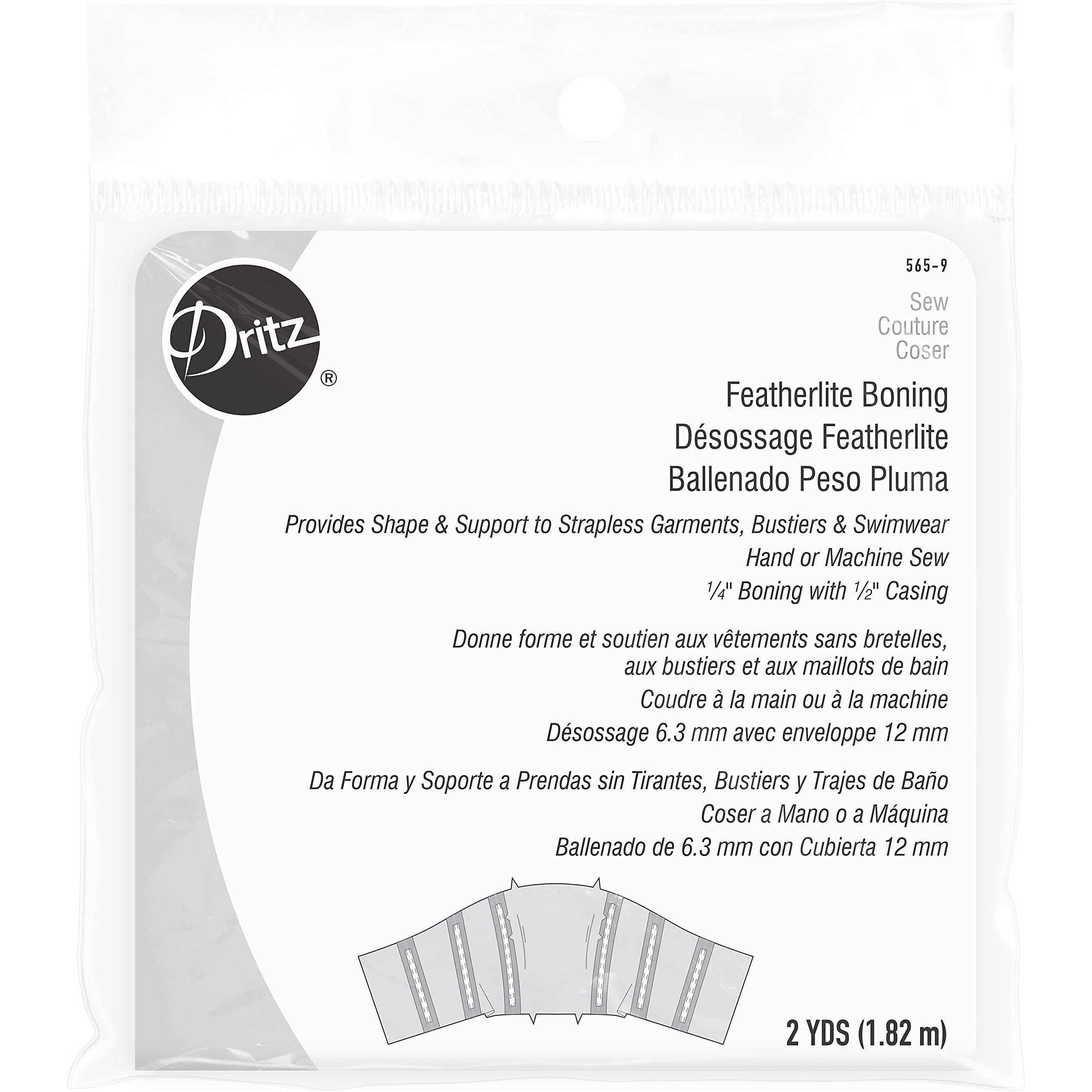 Dritz 565-9 Boning  Featherlite  White  2-Yards