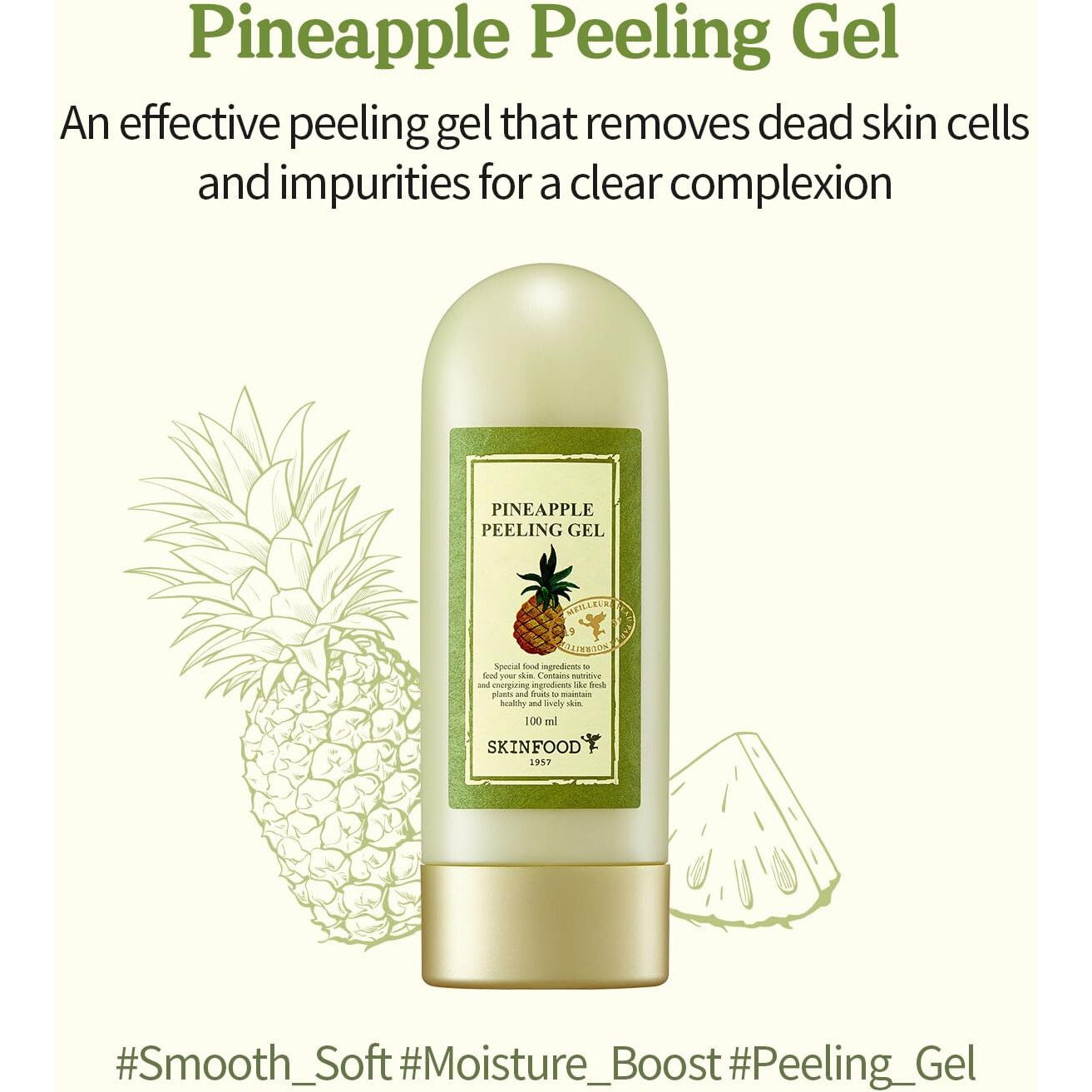 Skinfood Pineapple Peeling Gel 3.38 Fl.Oz. (100Ml) - Pineapple & Aloe Aha Deep Facial Exfoliating Gel  Eliminates Sebum  Skin Clear And Blemish-Free - Dead Skin Remover For Face - Facial Peel