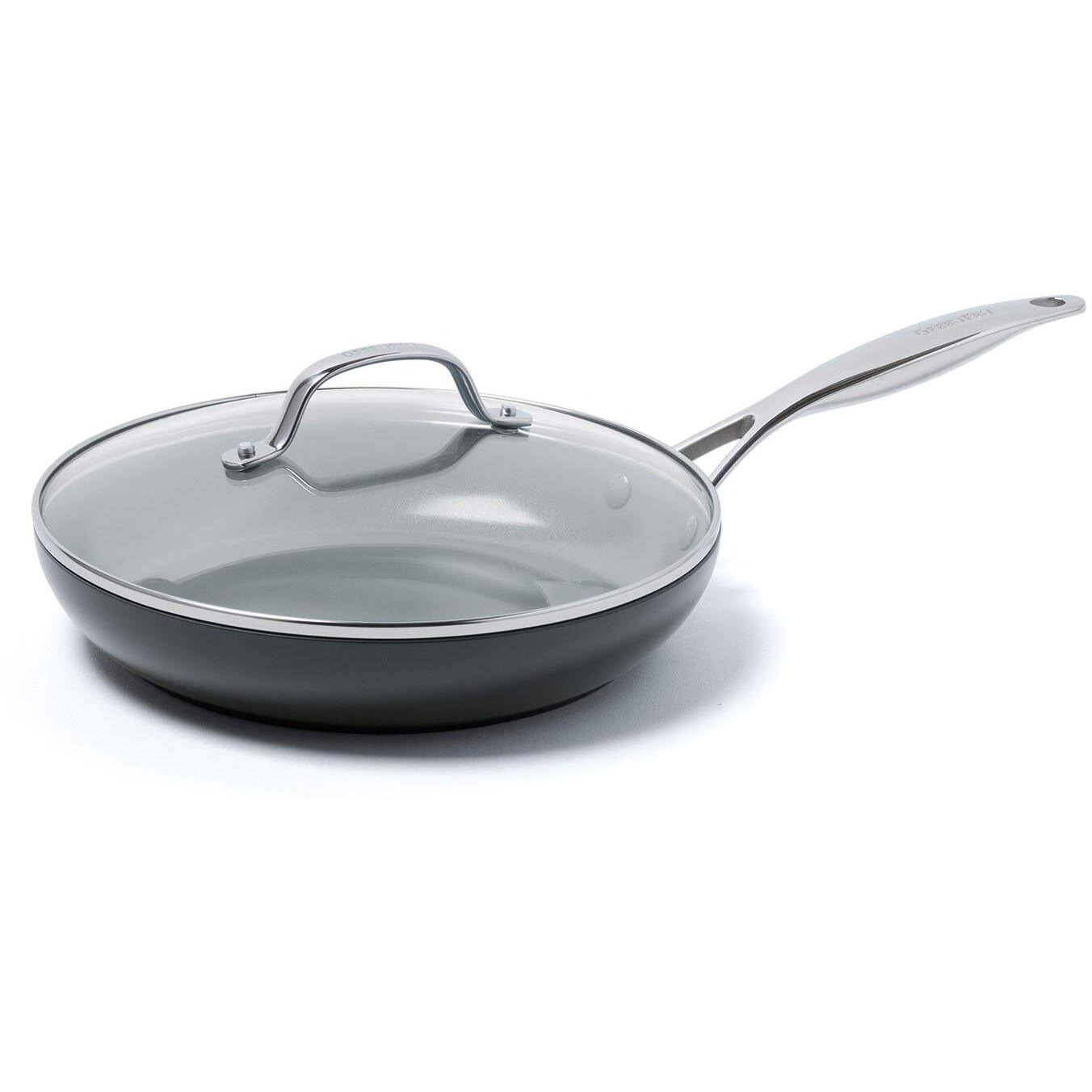 Greenpan Valencia Pro 10"" Skillet With Lid  Pfoa And Pfas-Free  Healthy Ceramic Nonstick  Hard Anodized Pan For Non-Toxic Cooking Induction & Dishwasher Safe Oven-Safe To 600F  Gray