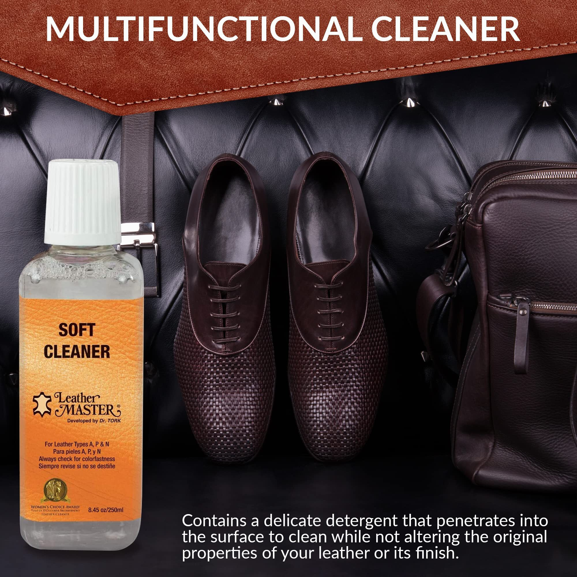Leather Master Soft Leather Cleaner | Cleans & Removes Stains On Leather  Faux  & Vinyl | Leather Cleaner For Car Seats  Couches  Purses  Shoes & More