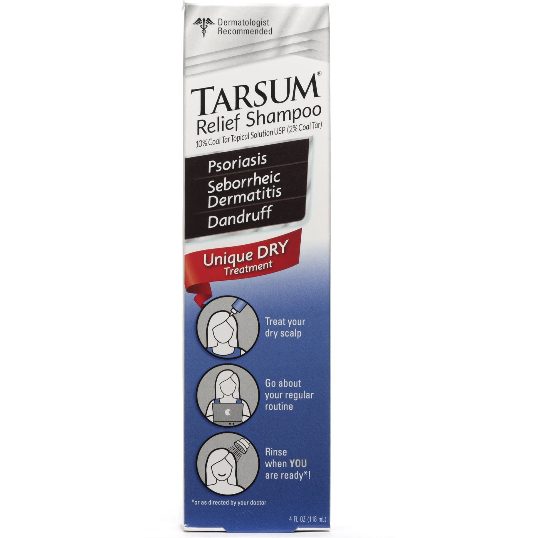 Tarsum Extra Strength Psoriasis Shampoo - Coal Tar Shampoo And Conditioner For Scalp Psoriasis  Seborrheic Dermatitis  Severe Dandruff  & Eczema - Exfoliating Relief For Flaky  & Itchy Scalp (4 Oz)