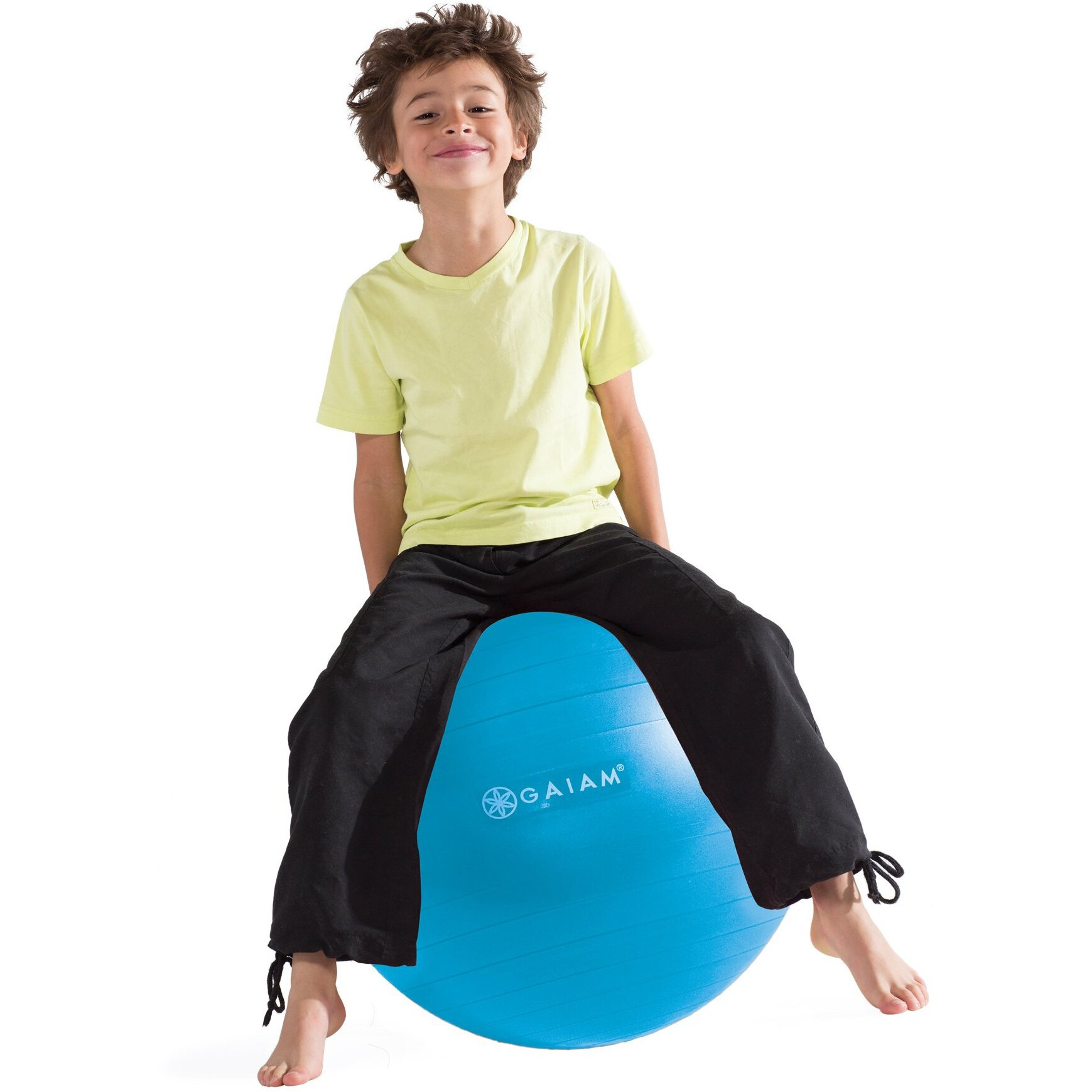 Gaiam Kids Balance Ball - Exercise Stability Yoga Ball  Kids Alternative Flexible Seating For Active Children In Home Or Classroom (Satisfaction Guarantee)  Blue  45Cm (2.09 Pounds)