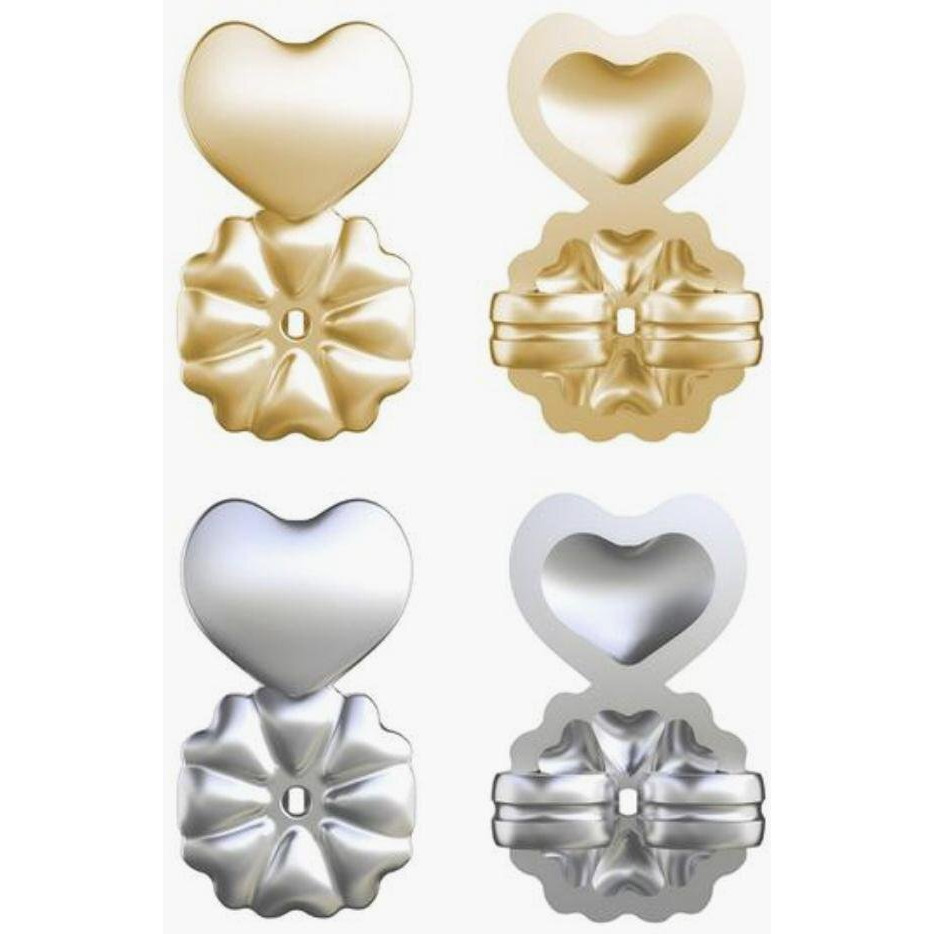 Magic Bax Earring Lifters - 2 Pairs Of Adjustable Hypoallergenic Earring Lifts (1 Pair Of Sterling Silver Plated And 1 Pair Of 18K Gold Plated) As Seen On Tv