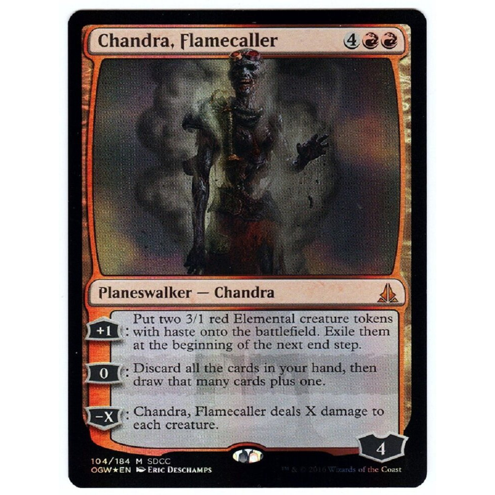 Magic Sdcc 2016 The Gathering Exclusive Planeswalker Zombie Chandra  Flamecaller Foil Card