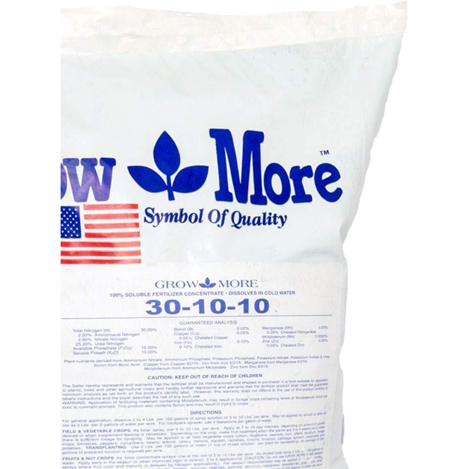Grow More 5705 Water Soluble Fertilizer 30-10-10  25-Pound