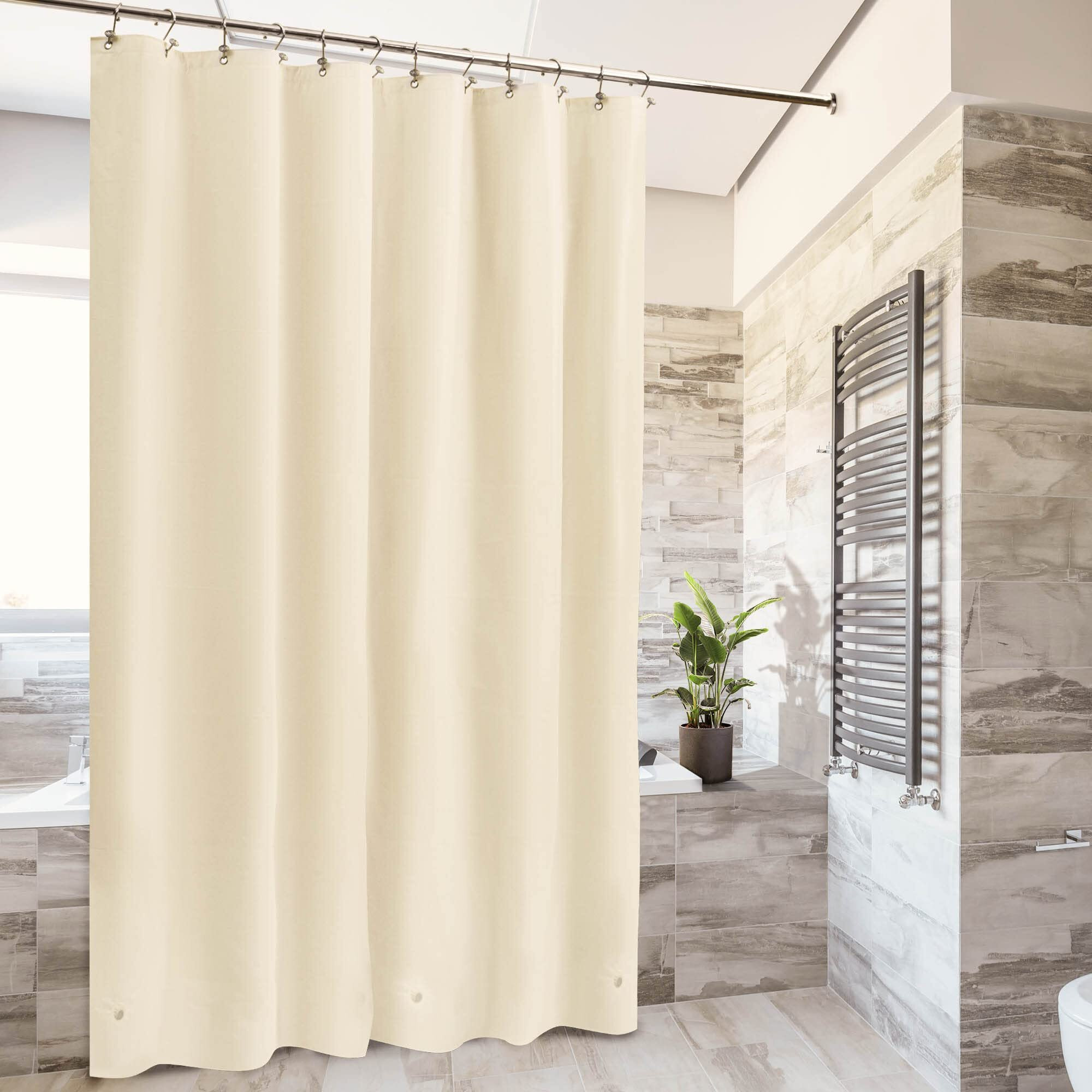 Barossa Design Beige Shower Curtain Liner - Premium Peva  Bpa & Pvc Free  No Chemical Smell  Lightweight Standard Size Shower Curtain With 3 Magnets  Metal Grommets - Beige