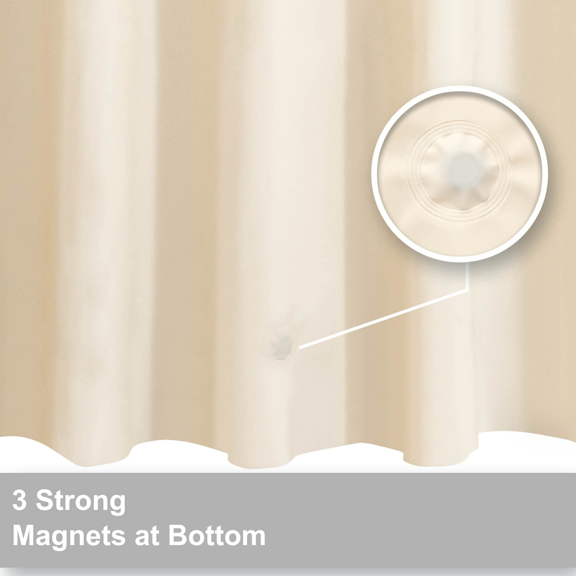 Barossa Design Beige Shower Curtain Liner - Premium Peva  Bpa & Pvc Free  No Chemical Smell  Lightweight Standard Size Shower Curtain With 3 Magnets  Metal Grommets - Beige
