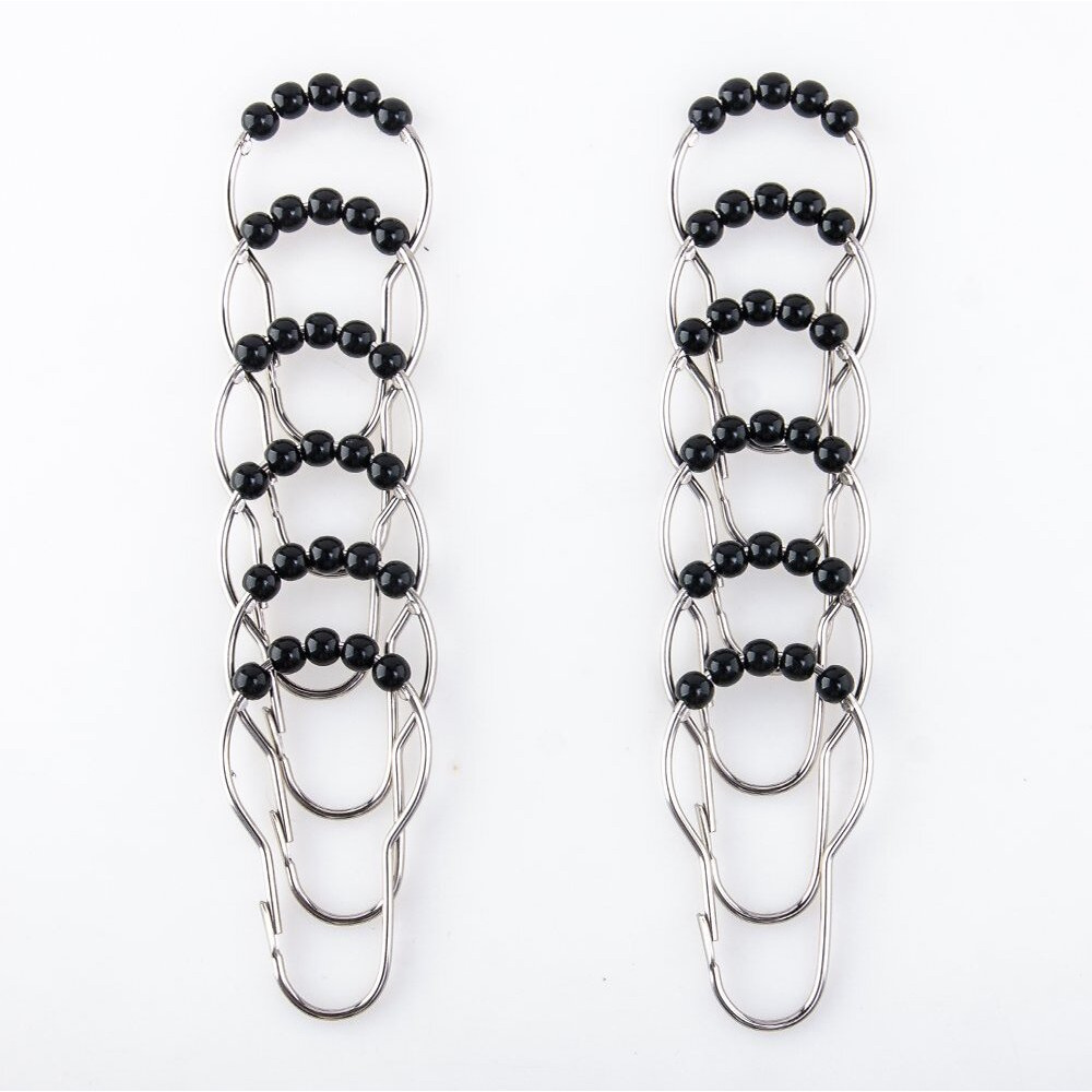 Amazer Black Shower Curtain Hooks  Decorative Rust Proof Acrylic Balls Shower Curtain Hooks  Stainless Steel Shower Hooks For Shower Curtain Bathroom Shower Hooks-Set Of 12