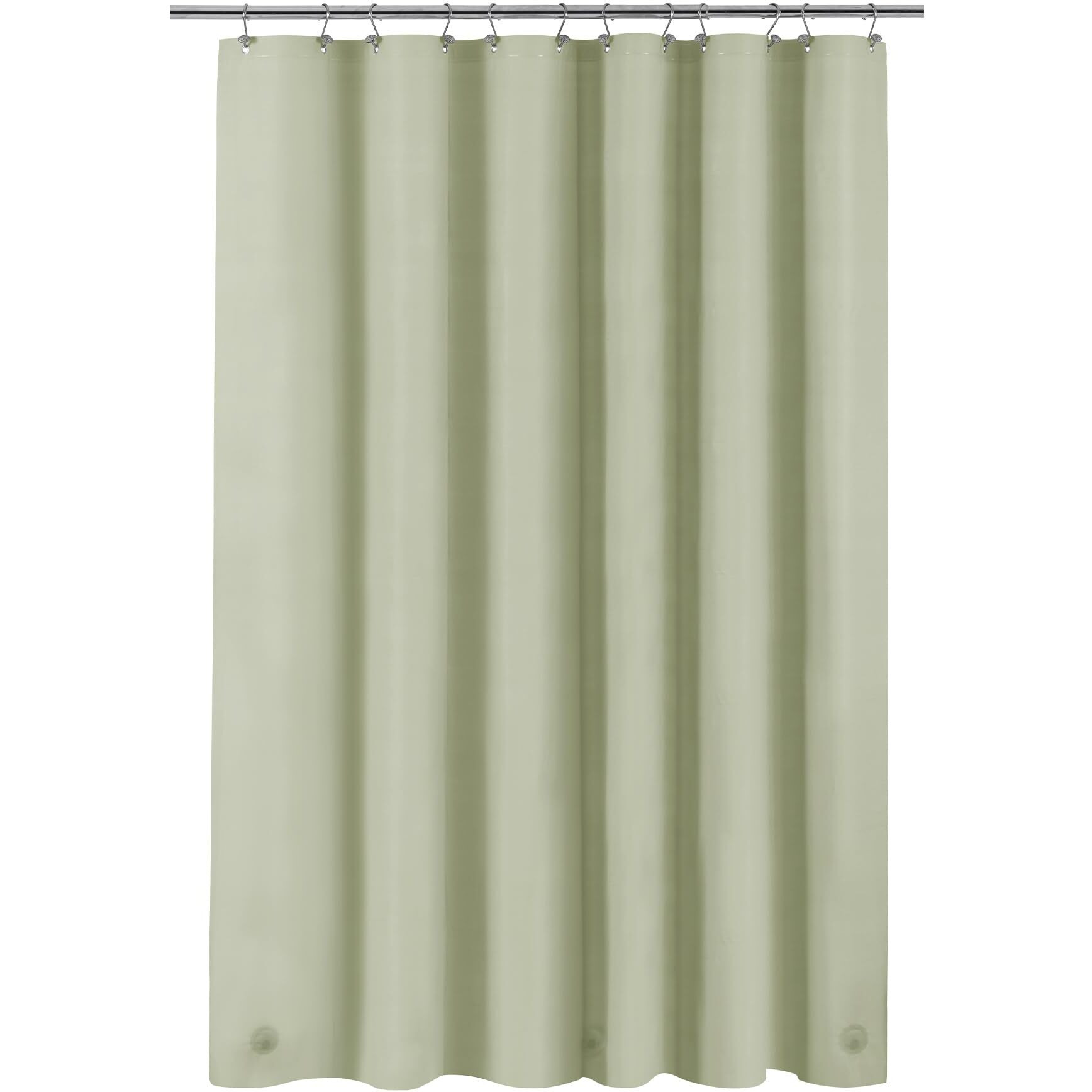 Sage Green Plastic Shower Curtain Liner - Premium Peva Shower Liner Bpa & Pvc Free  No Chemical Smell  Lightweight Green Shower Curtain With 3 Magnets For Bathroom  12 Metal Grommets - Sage
