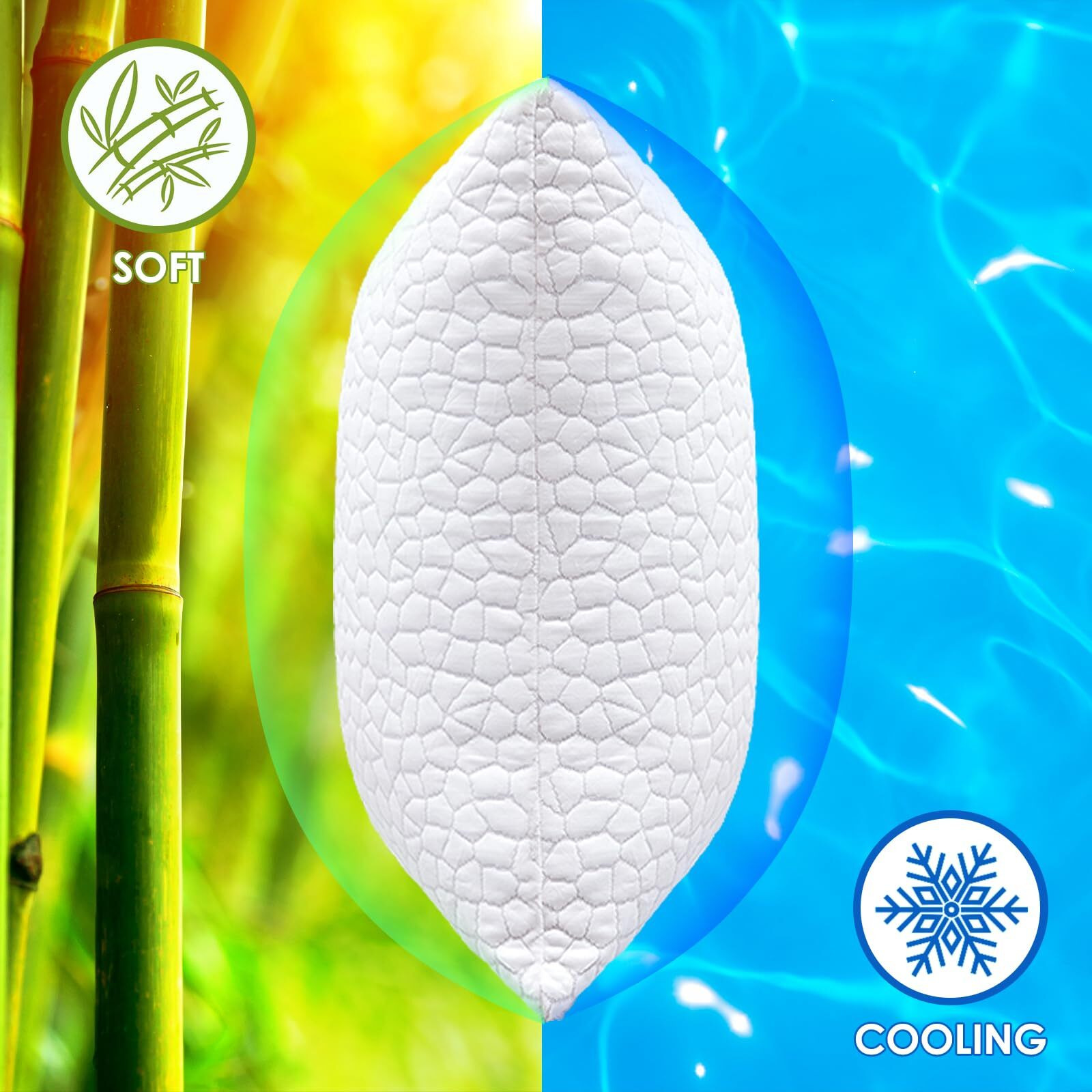 Supa Modern Cooling Bed Pillows For Sleeping 1 Pack Shredded Memory Foam Pillows Adjustable Cool Pillow For Side Back Stomach Sleepers Luxury Gel Pillows Camping Pillow With Washable Removable Cover