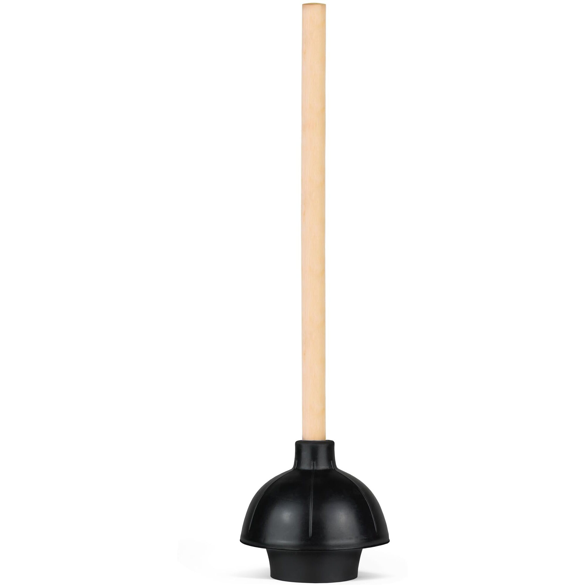 Steadmax Heavy Duty Toilet Plunger  Commercial Grade Double Thrust Force Rubber Cup With Wood Handle (22"")