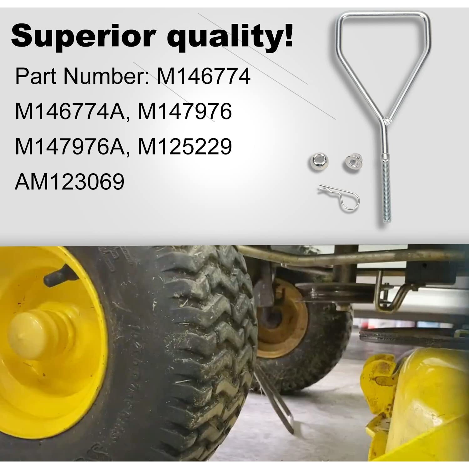 Karbay M146774 M147976 Deck Hanger Arm/Front Draft Arm Assembly For Jo-Hn Deere Lawn Tractor Lt133 Lt150 Lt155 Lt160 Lt166 Lt170 Lt180 Lt190 Ltr155 Ltr166 Sst16 Sst18  Replaces M125229 Am123069