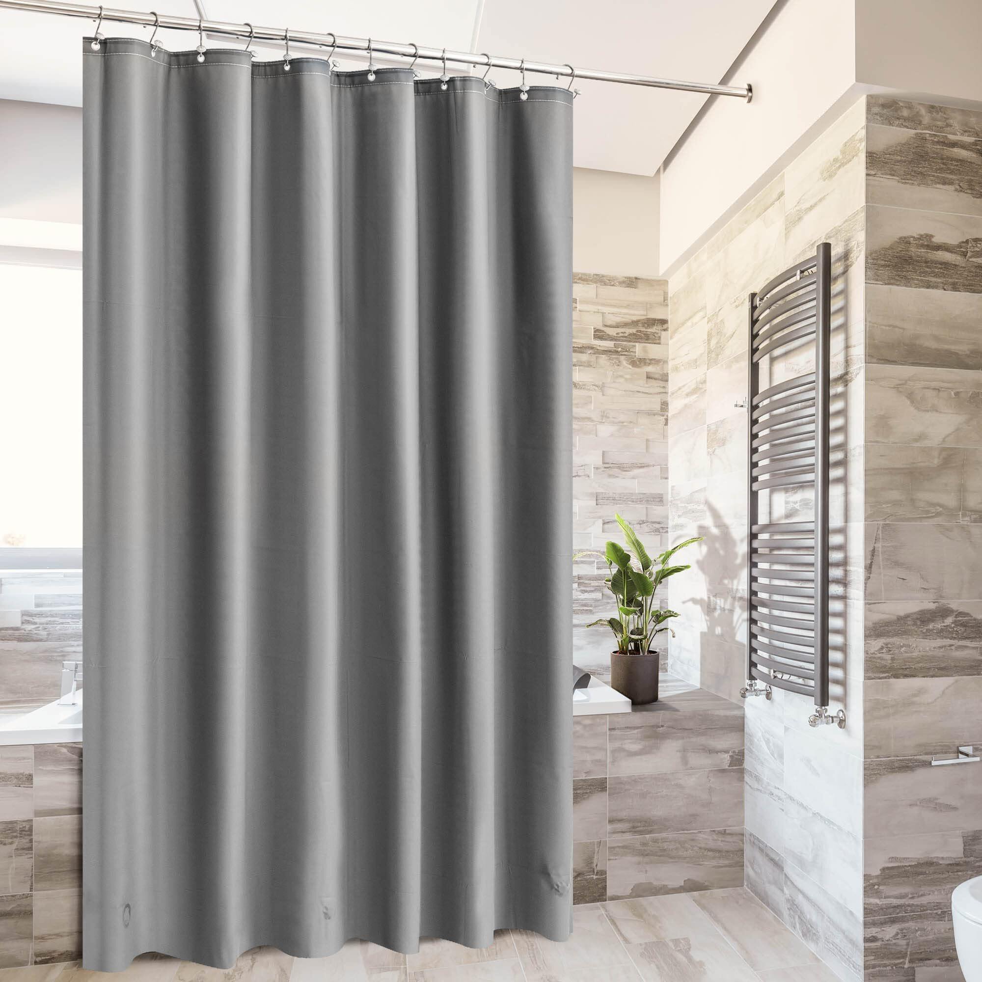 Gray Shower Curtain Liner - Premium Peva Shower Liner For Bathroom  Bpa & Pvc Free  No Chemical Smell  Lightweight Standard Size Shower Curtain With 3 Magnets  Metal Grommets - Dark Gray