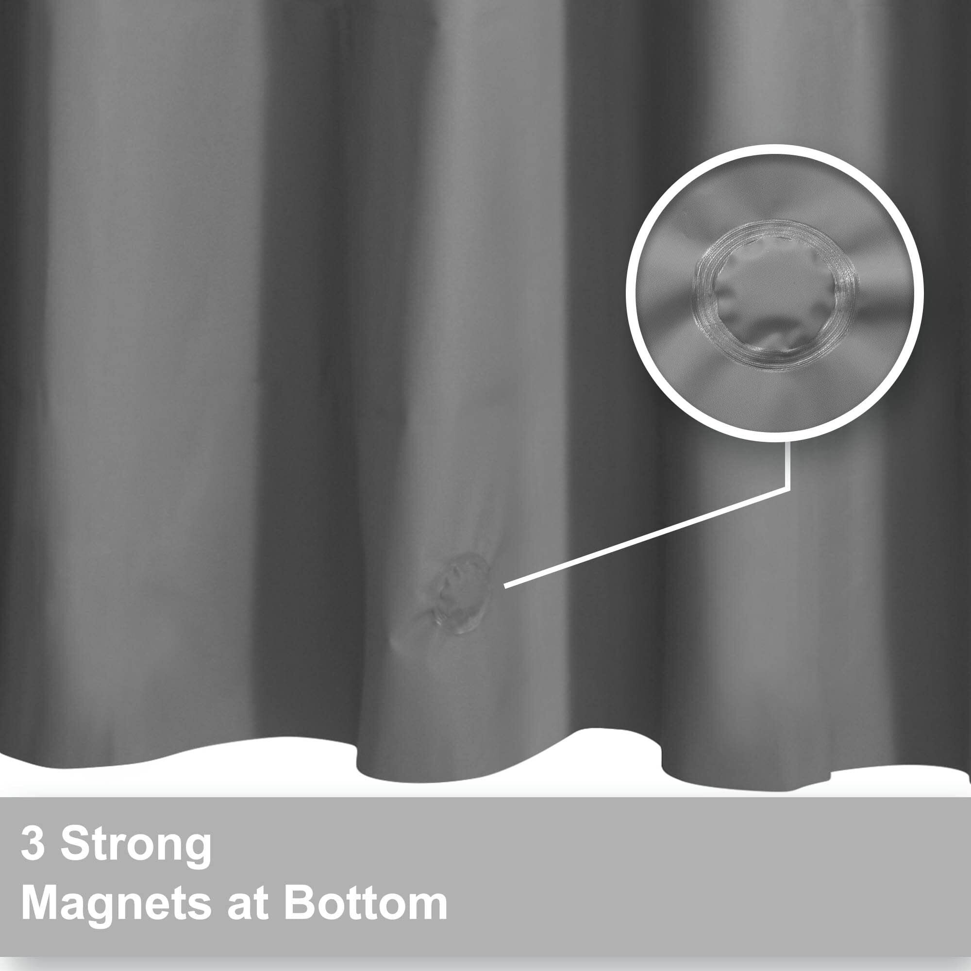 Gray Shower Curtain Liner - Premium Peva Shower Liner For Bathroom  Bpa & Pvc Free  No Chemical Smell  Lightweight Standard Size Shower Curtain With 3 Magnets  Metal Grommets - Dark Gray